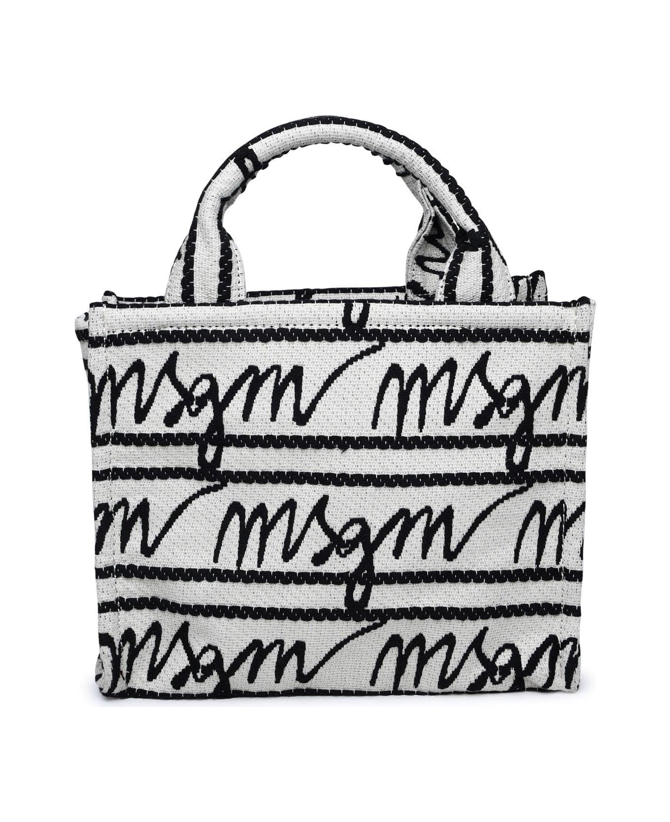 MSGM Logo Jacquard Open Top Tote Bag - Black