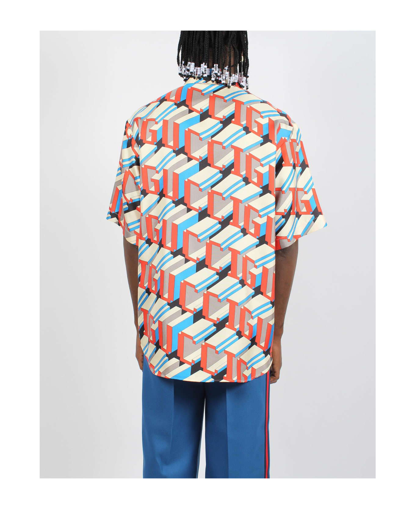 Gucci Pixel Print Silk Shirt - Multicolour シャツ