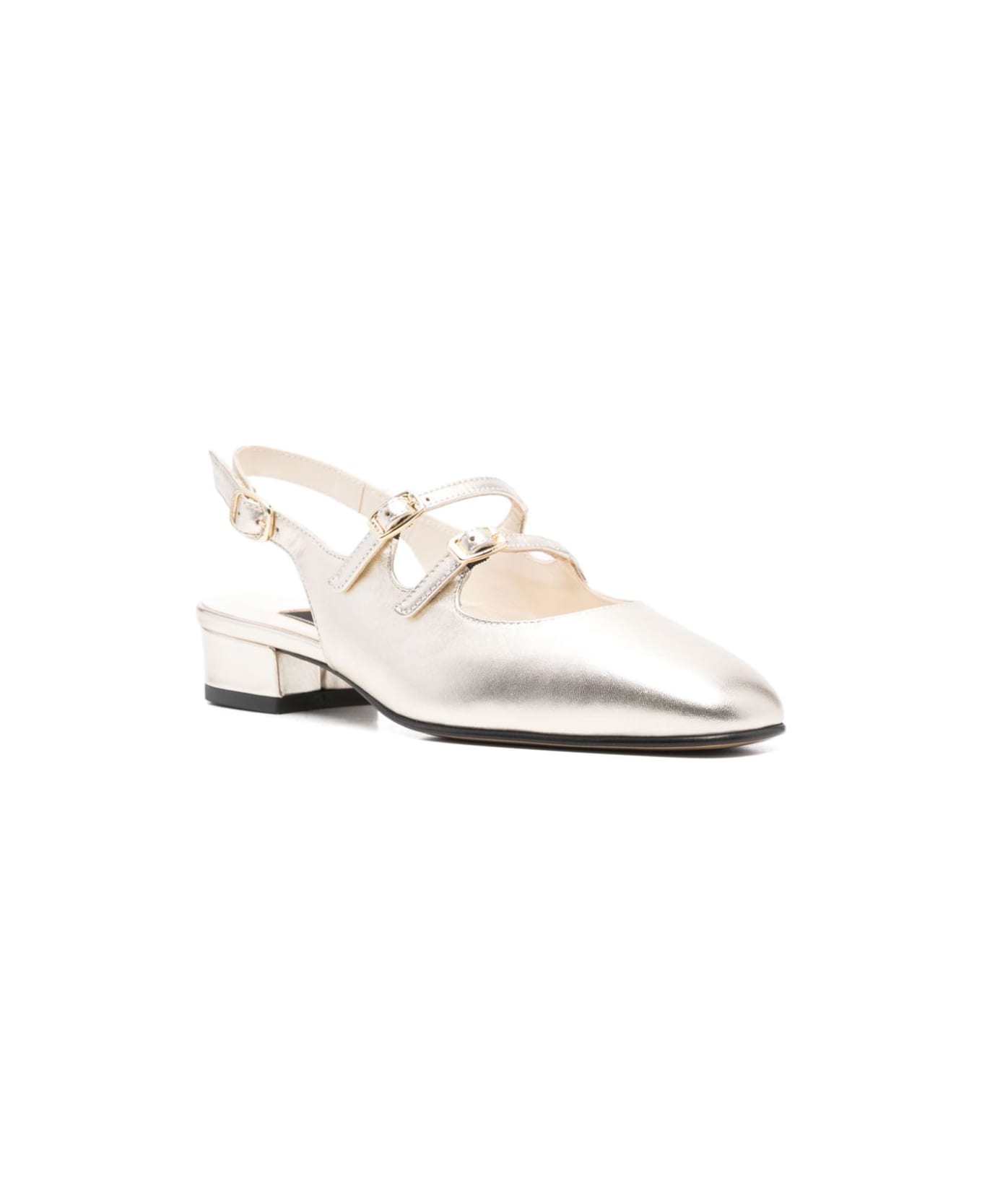 Carel Peche Laminated Leather Ballets - Grey
