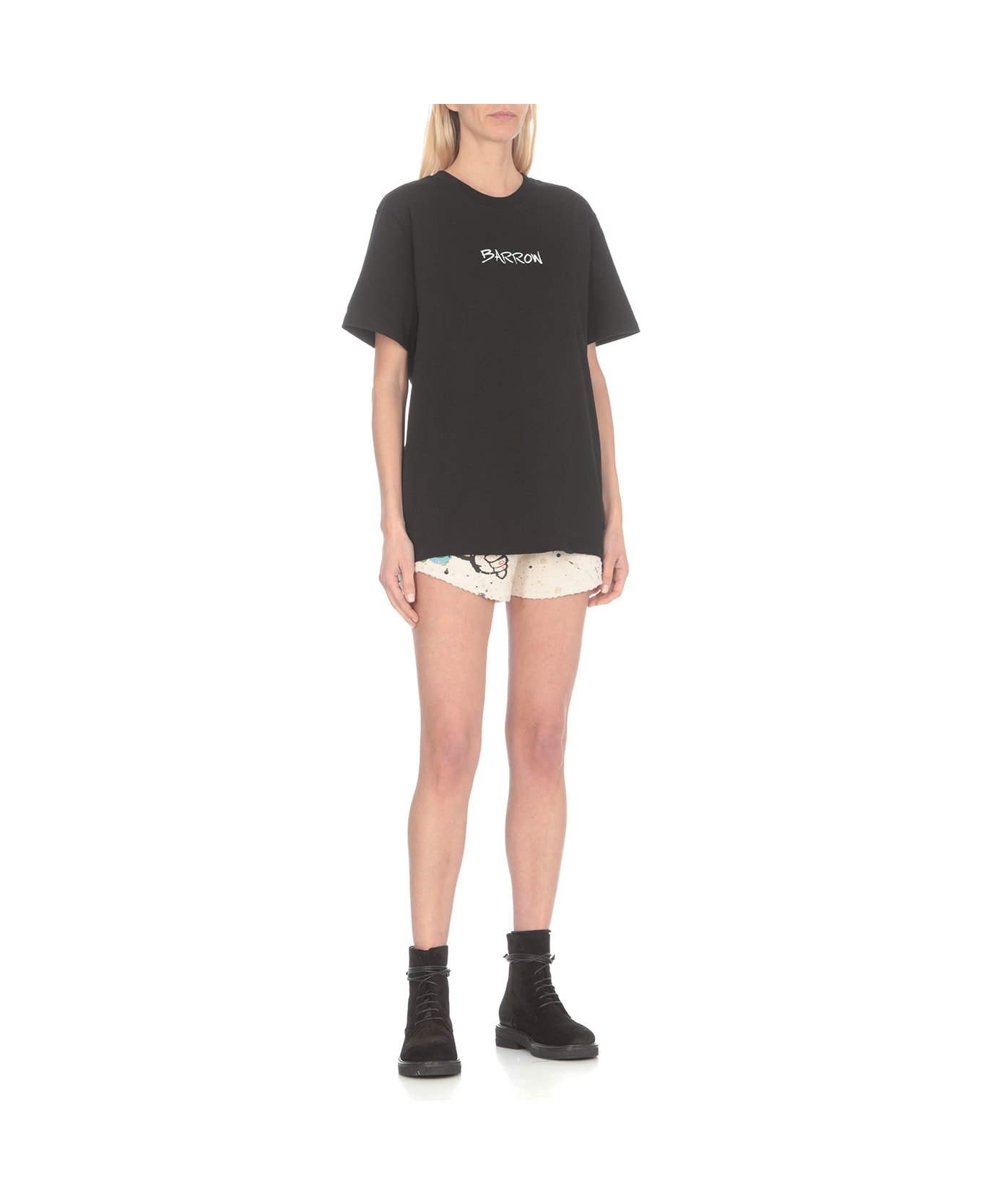 Barrow T-shirt With Logo And Print On The Back - Black
