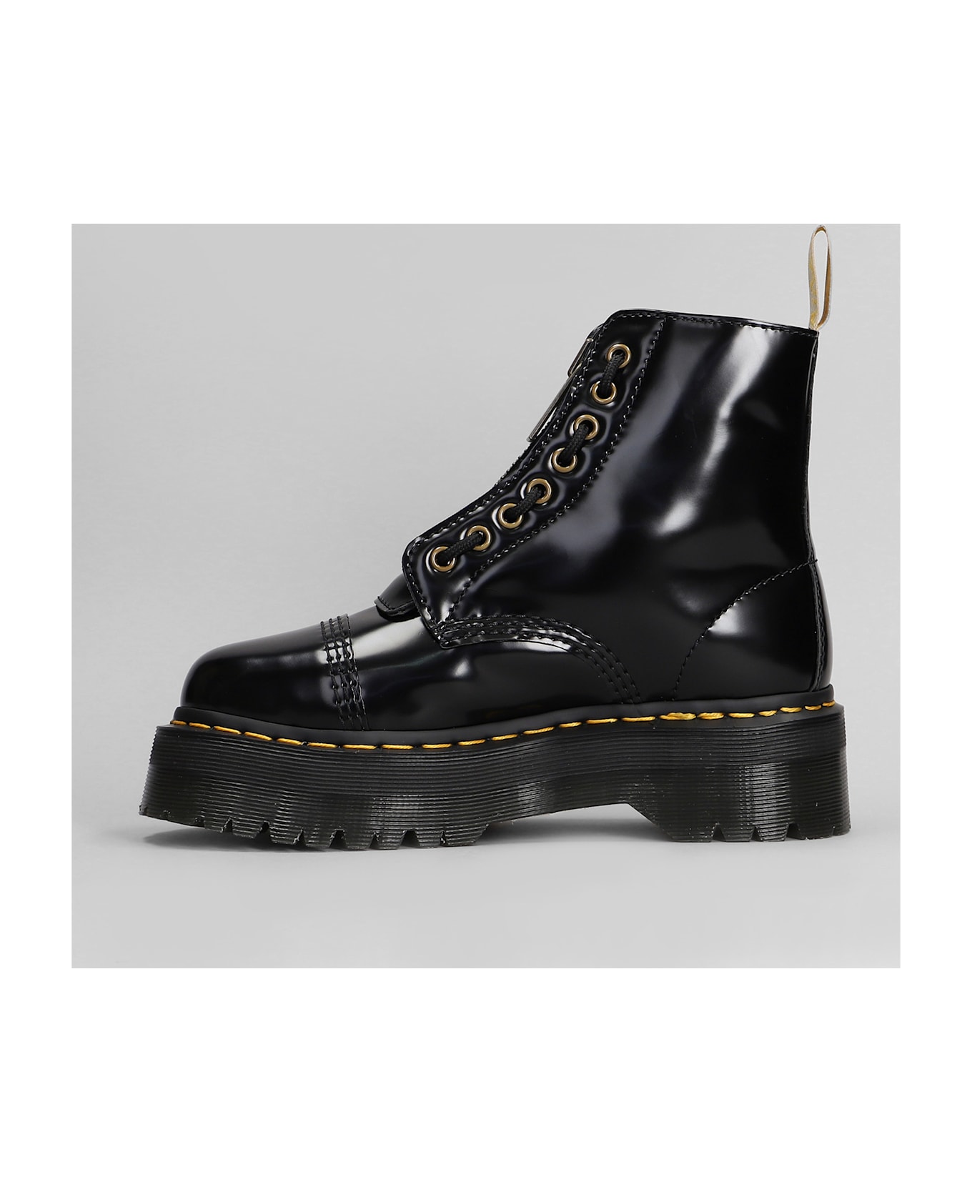 Dr. Martens Vegan Sinclair Combat Boots In Black Synthetic - Black