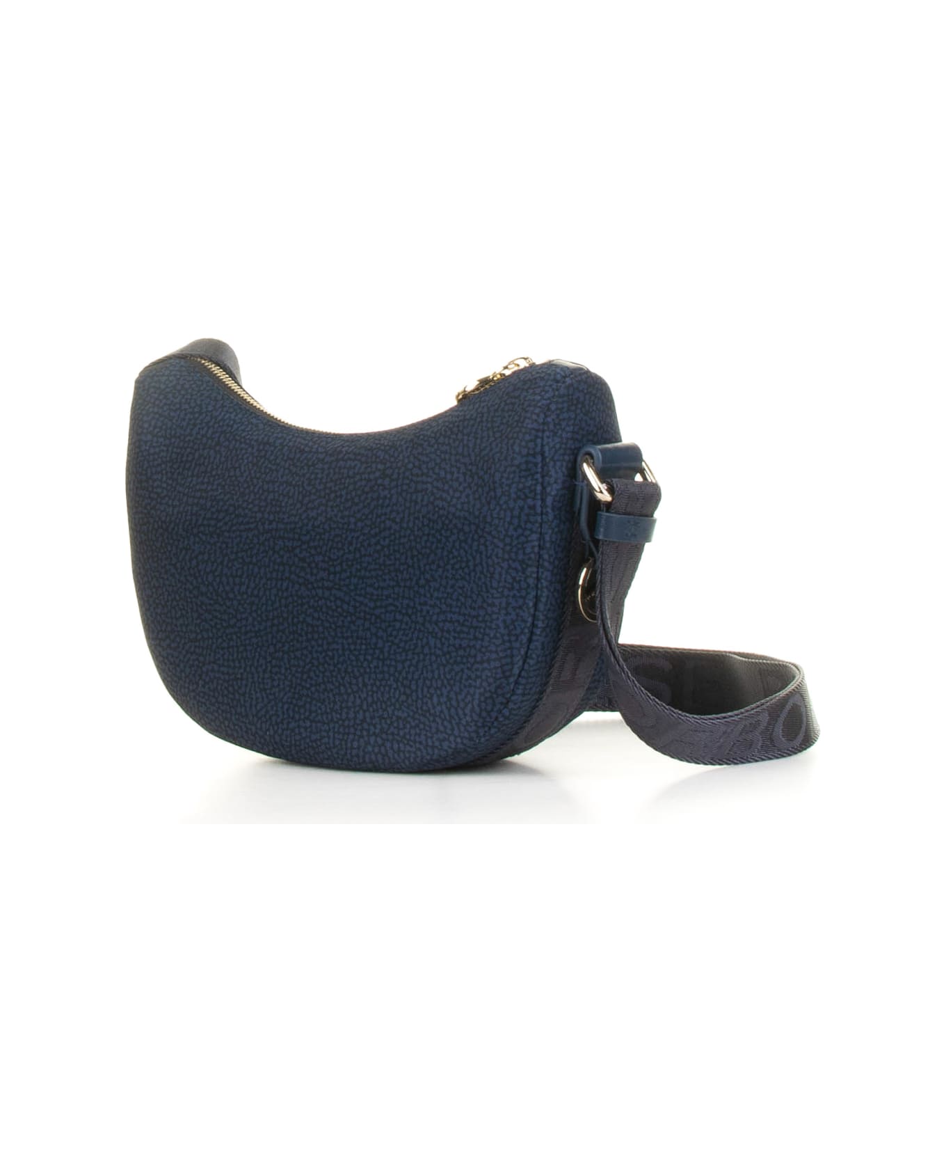 Borbonese Luna Mini Shoulder Bag In Op Fabric - Blu