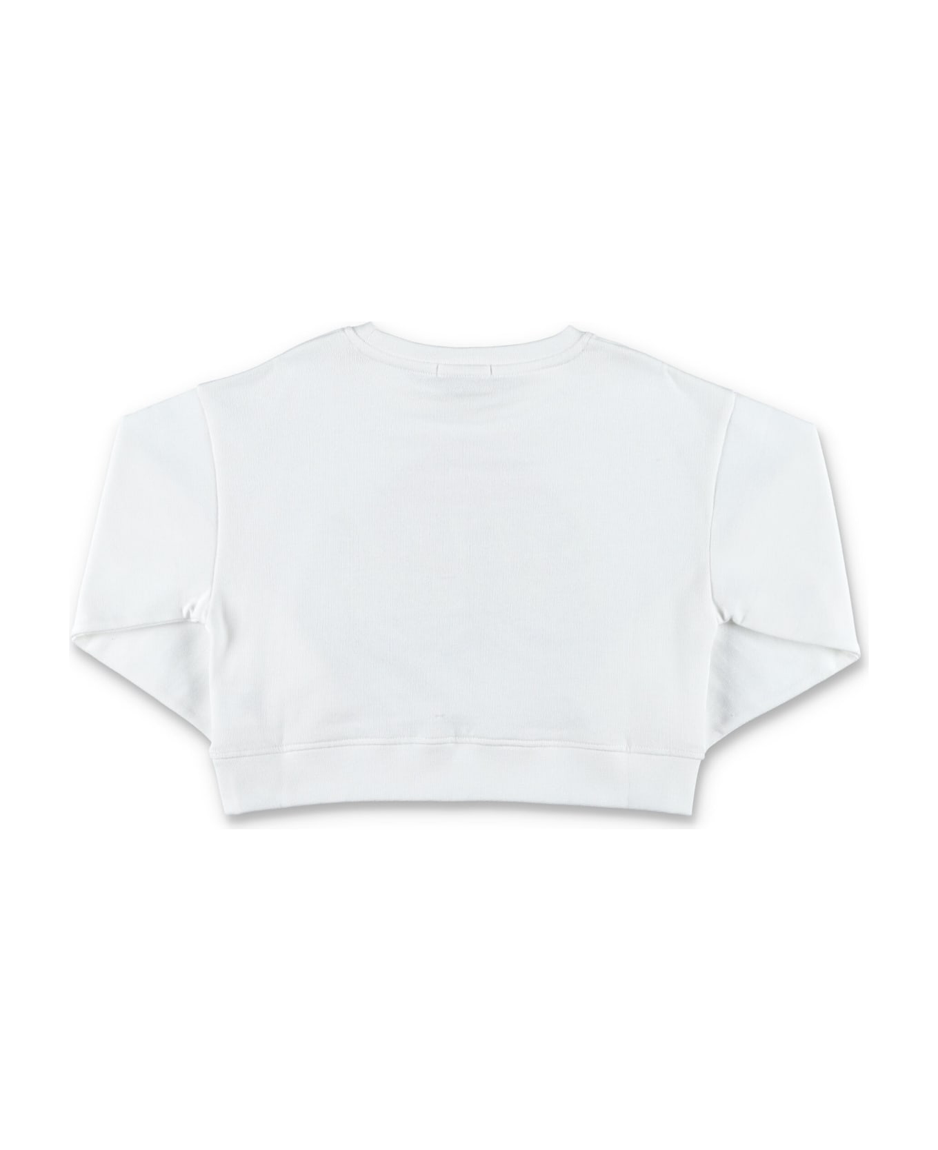 Stella McCartney Kids Cropped Logo Waves Sweatshirt - WHITE