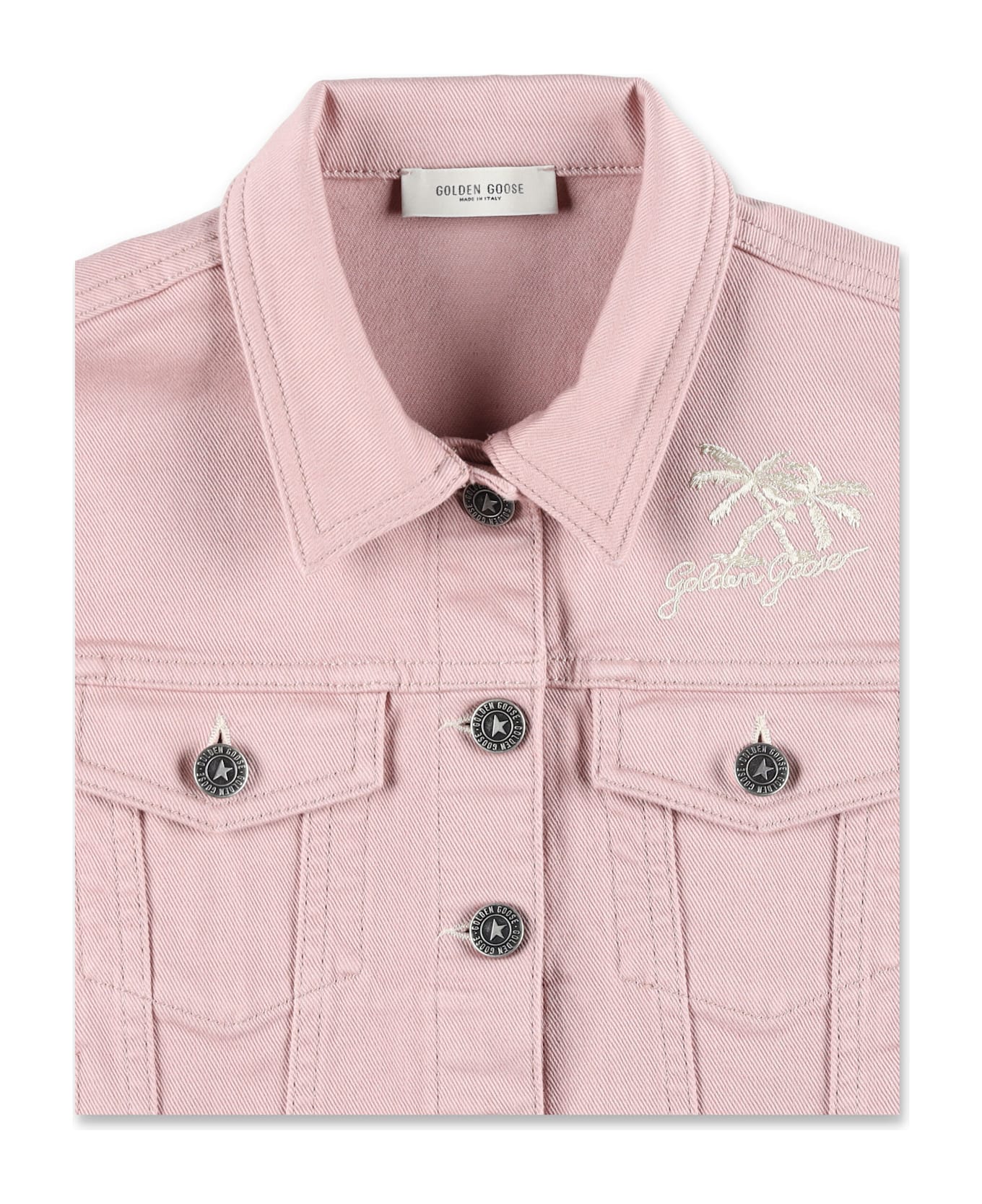 Golden Goose Kid - Sleeveless Denim Jacket - SHADOW GRAY