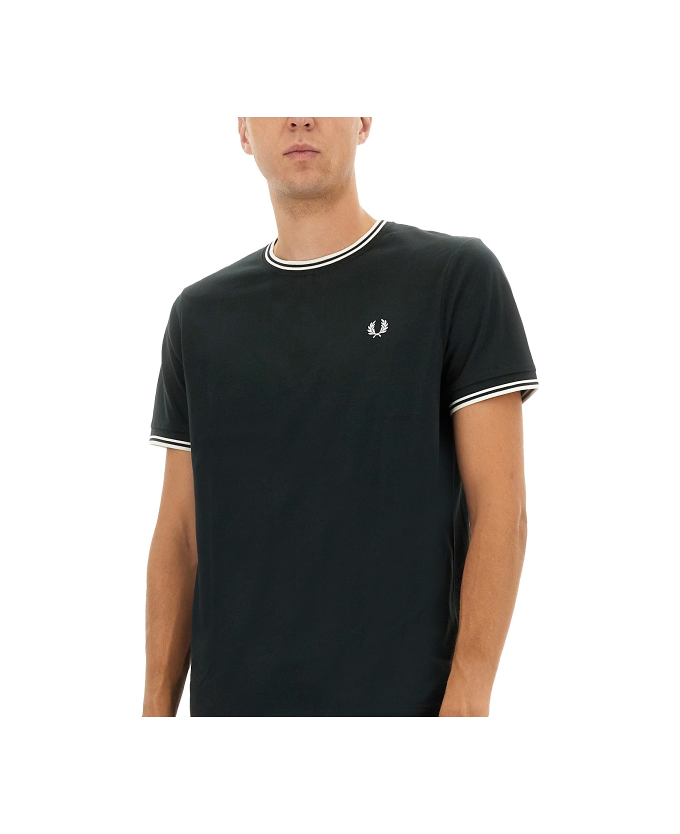 Fred Perry Double Stripe T-shirt - GREEN
