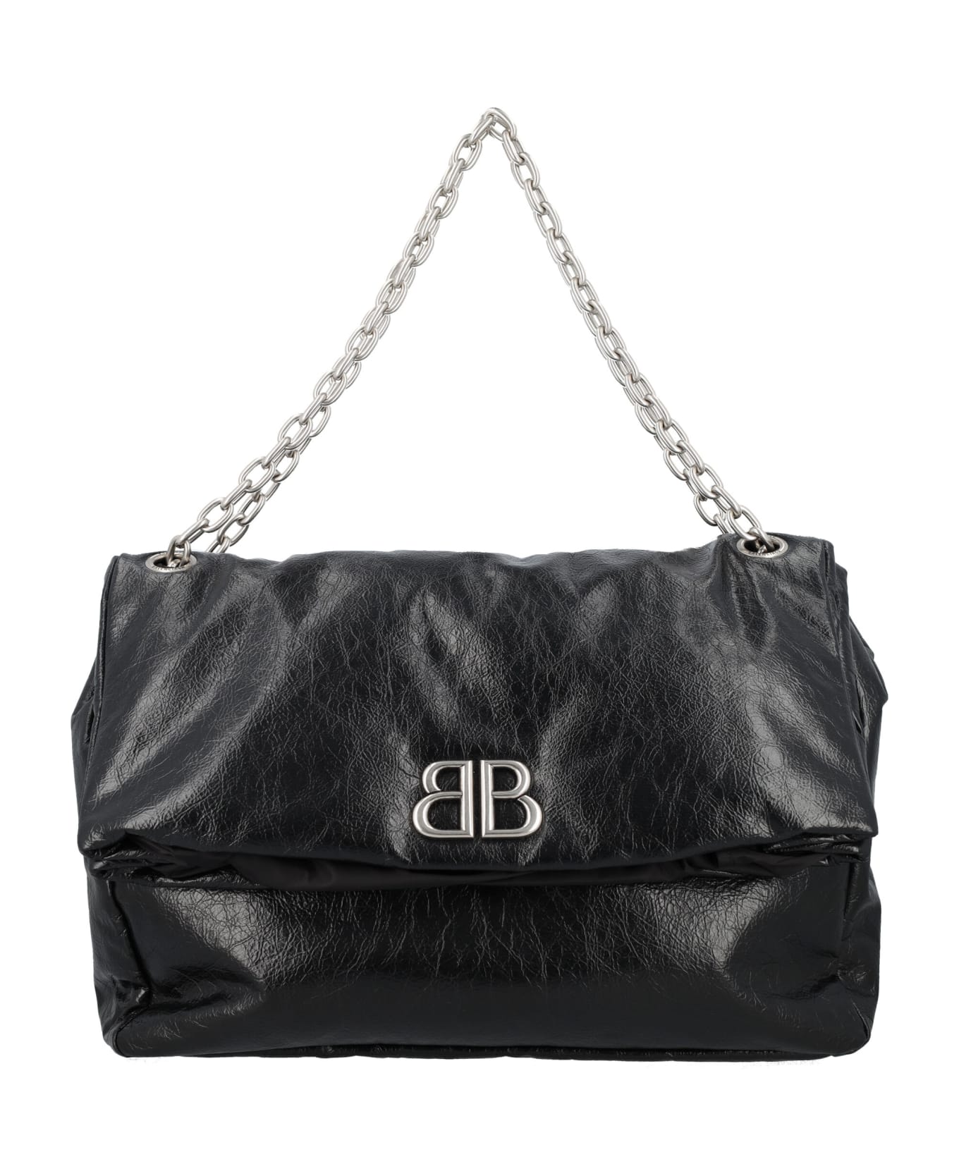 Balenciaga Monaco Chain Bag - BLACK/BLACK