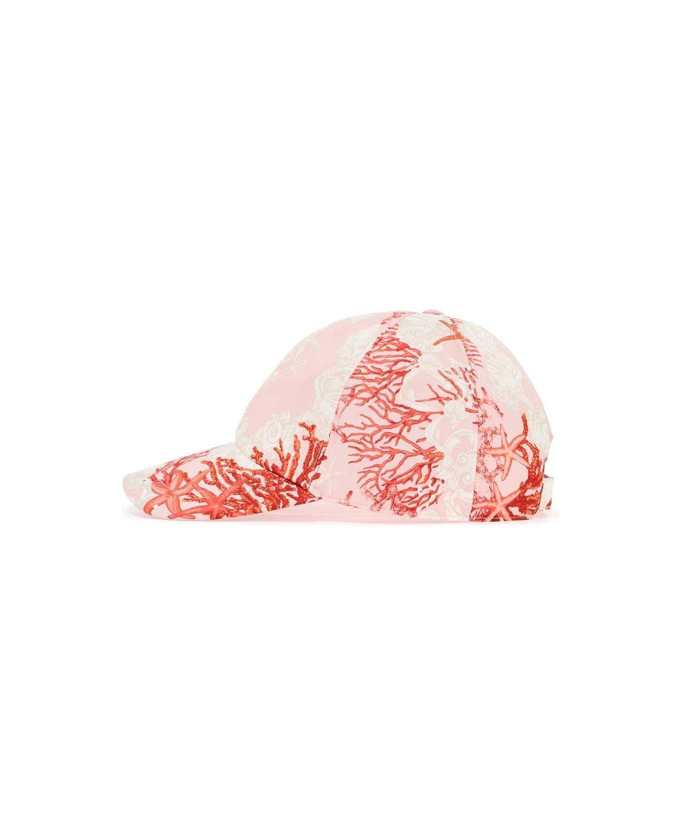 Versace Baroque Sea Baseball Cap - DUSTY ROSE+CORAL+BONE (White)