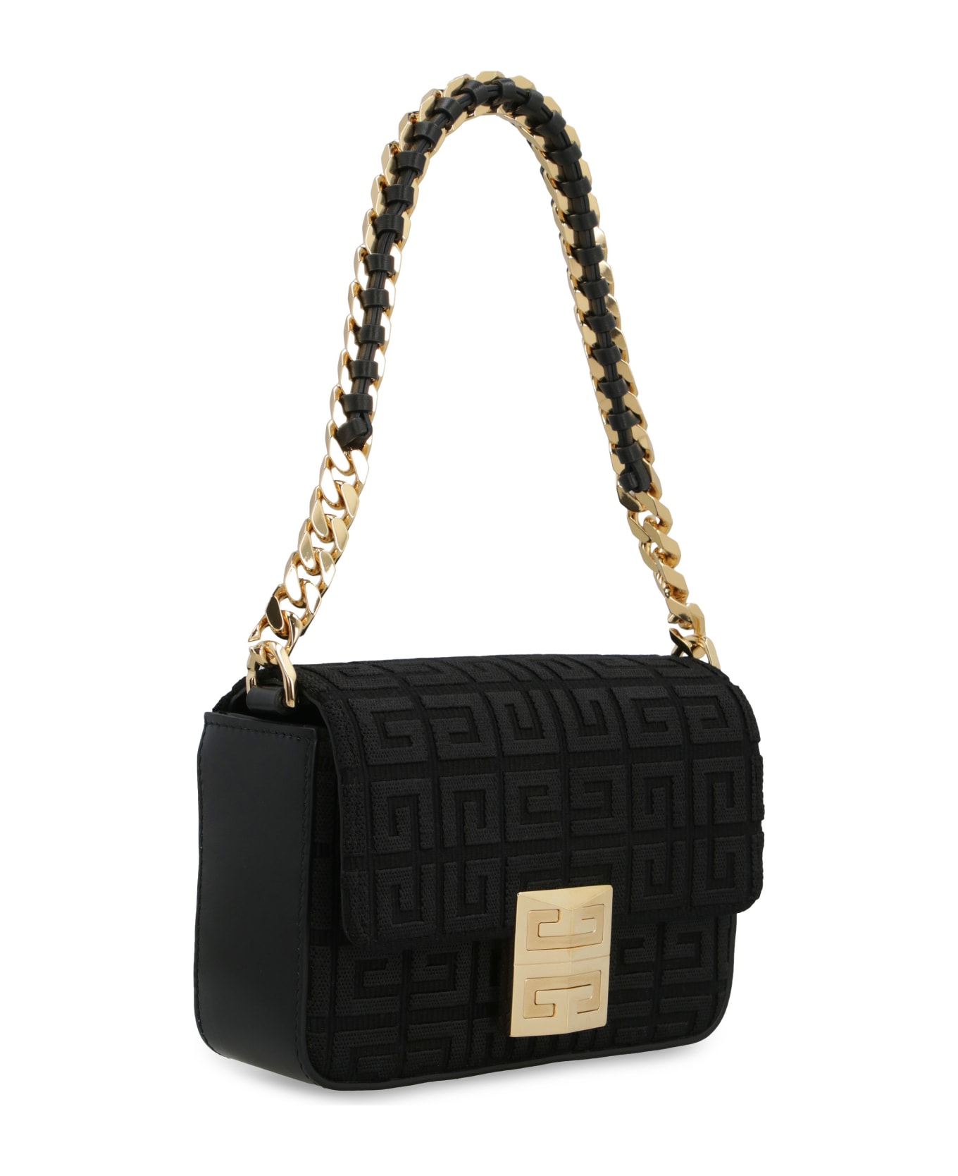 Givenchy Black Small Model 4g Bag With 4g Embroidery And Chain - black