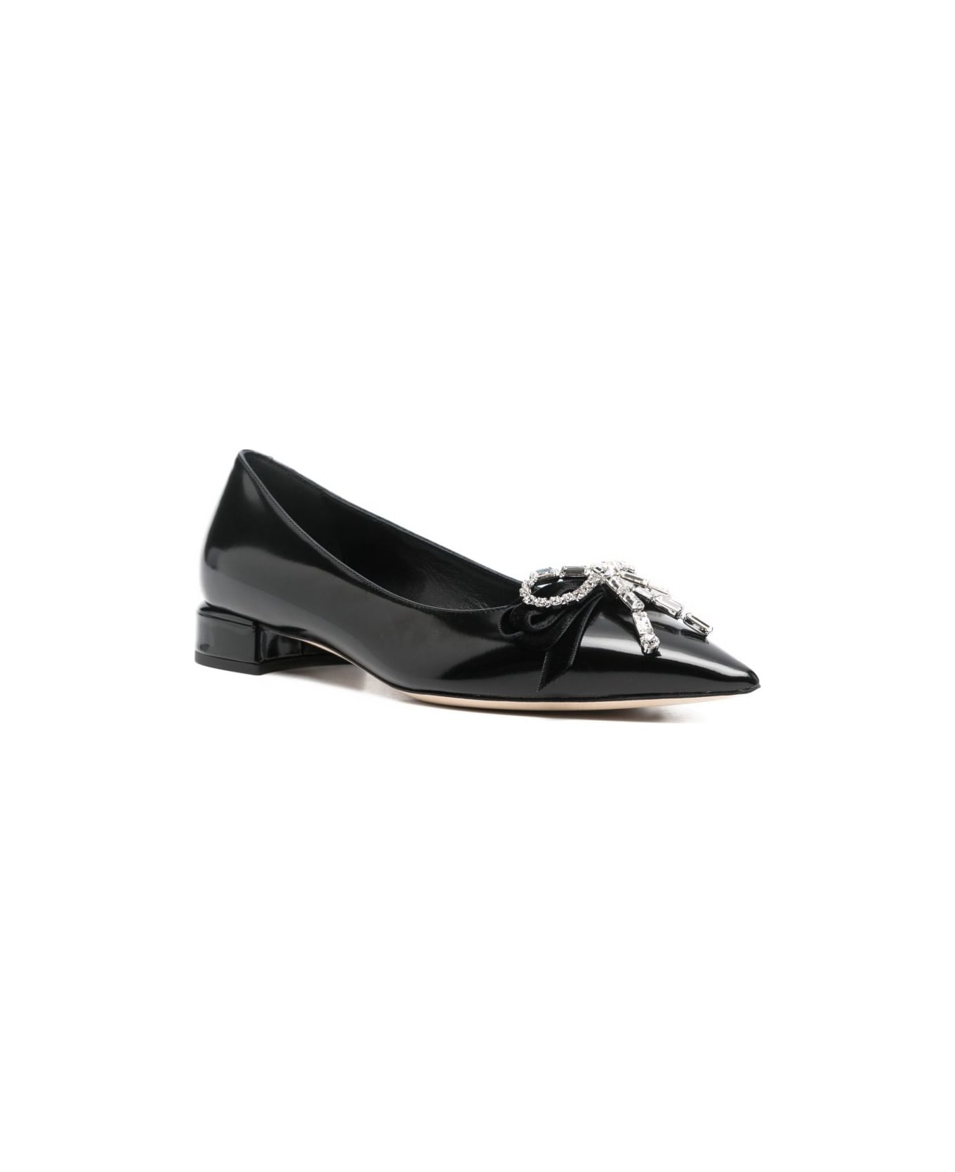 Jimmy Choo Auria Leather Ballet Flats - Black