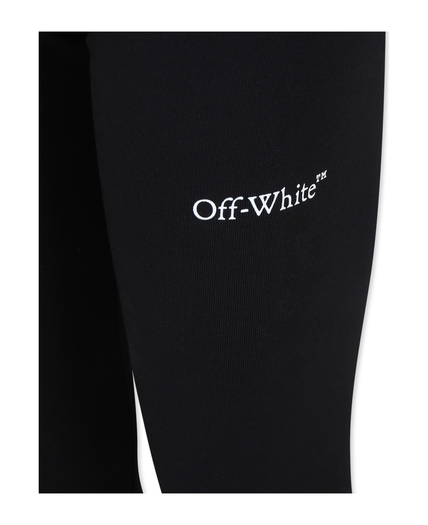 Off-White Black Leggings For Girl With Logo - BLACK