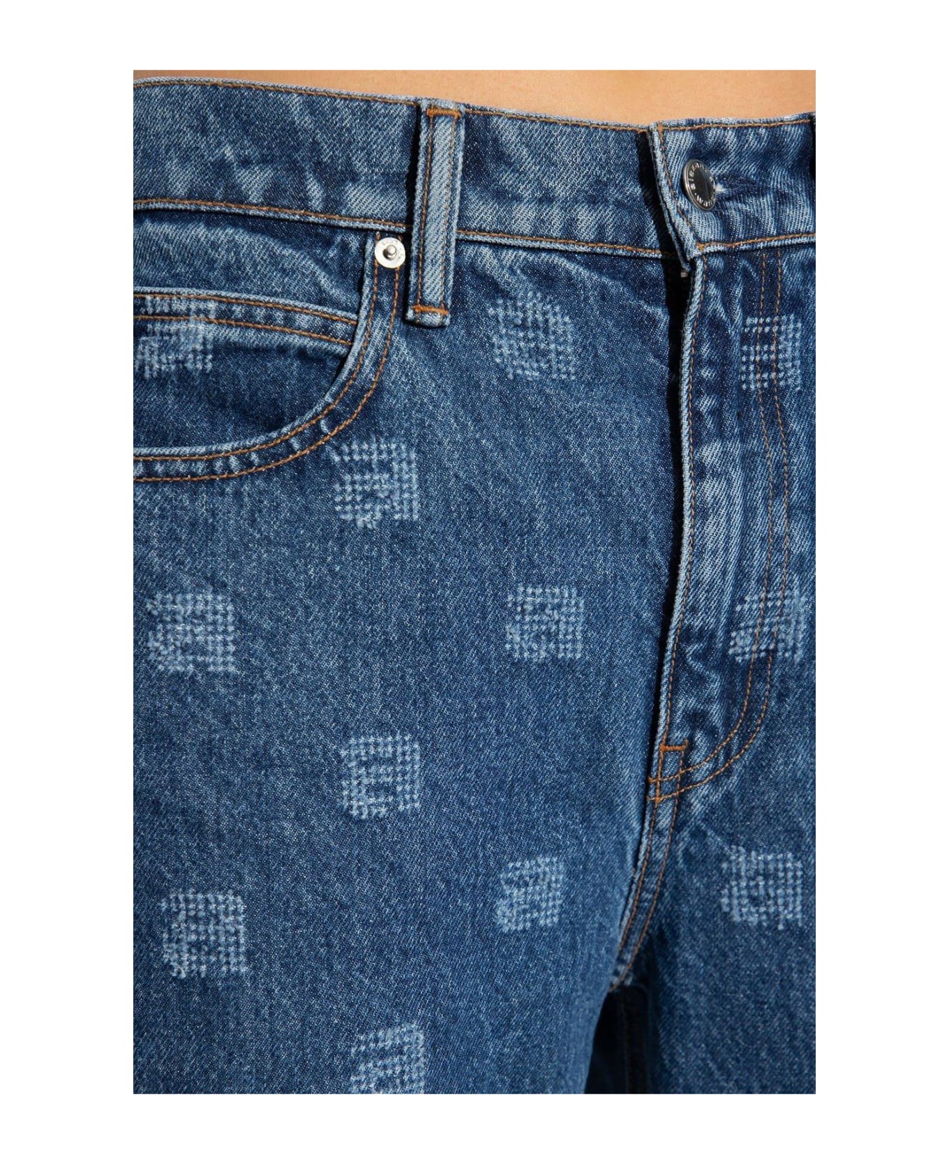 Alexander Wang Logo Detailed Jeans - Deep Blue