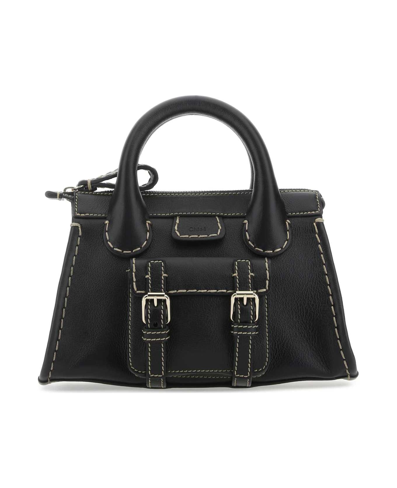 Chloé Black Leather Mini Edith Handbag - 001