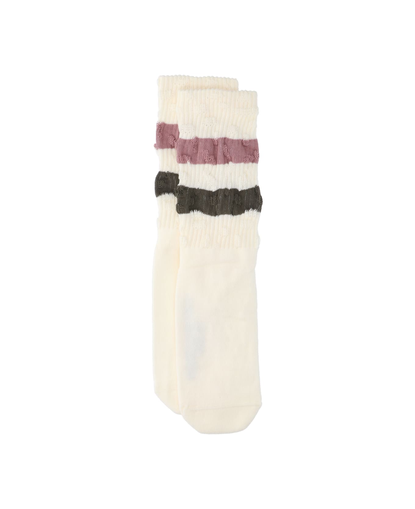 Golden Goose Striped Socks - Cream