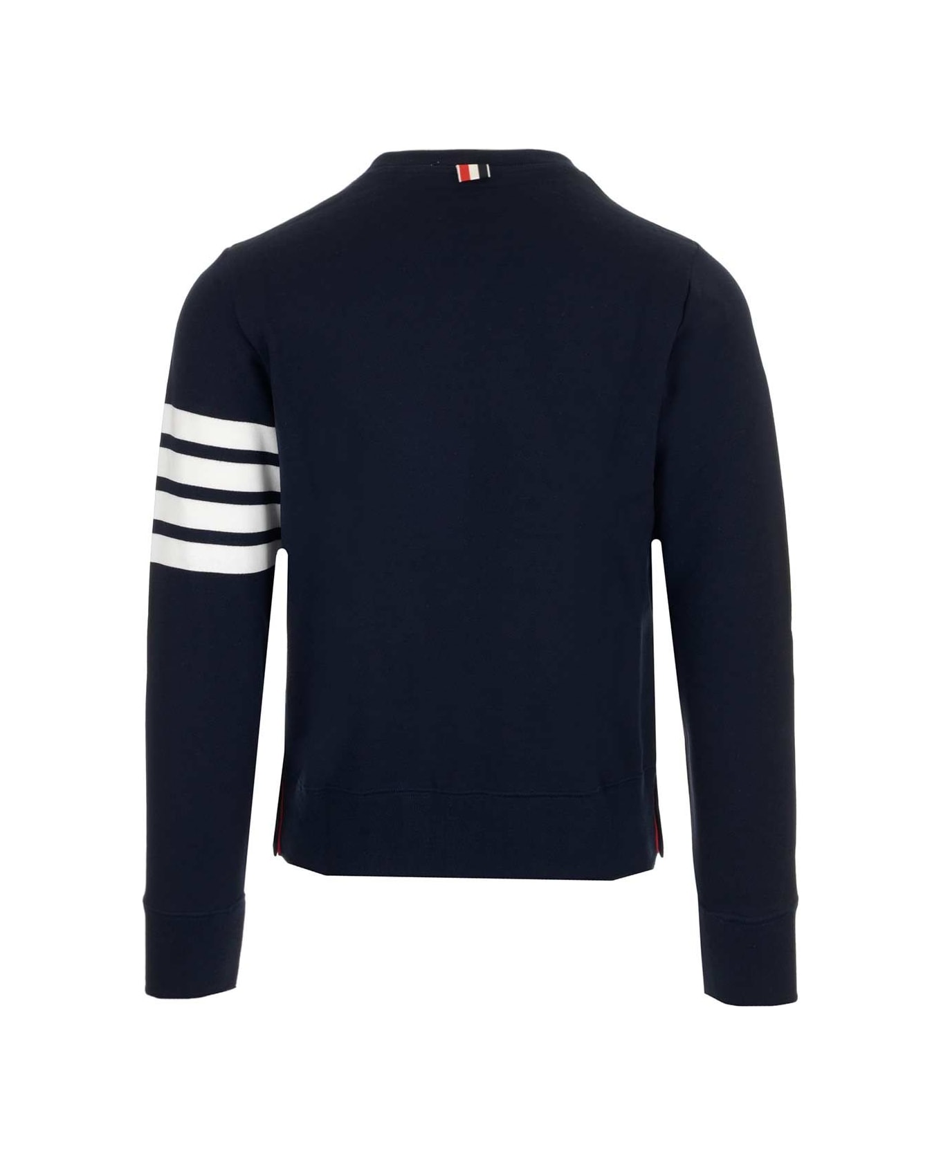 Thom Browne Blue 
4-bar
 Crewneck Sweatshirt - navy