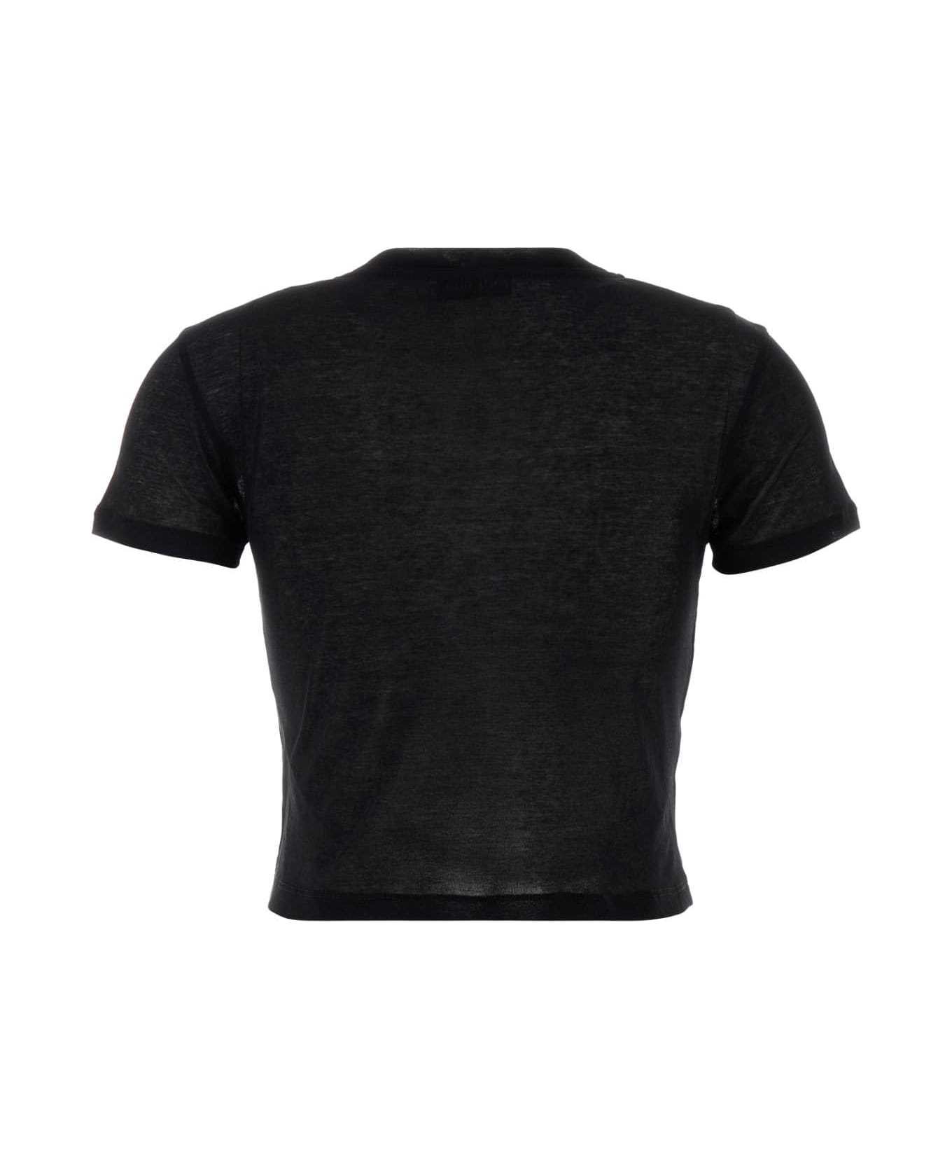 Miu Miu Black Cotton T-shirt - NERO