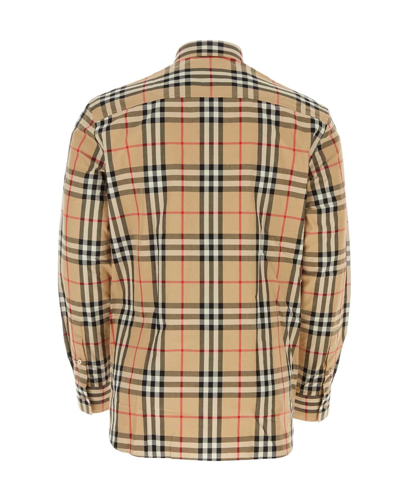 Burberry Embroidered Poplin Shirt - ARCHIVEBEIGEIPCHK