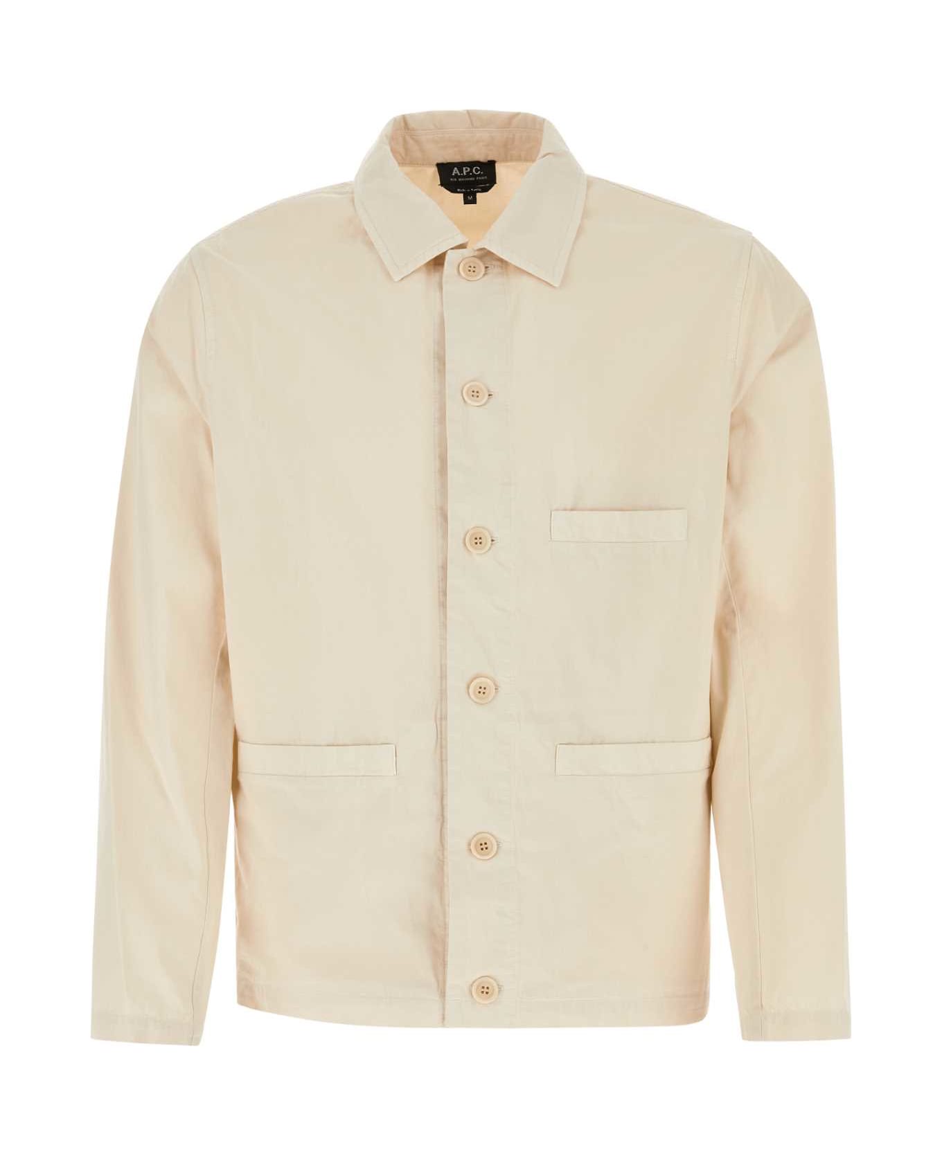 A.P.C. Sand Cotton Vianney Shirt - ECRU スーツ