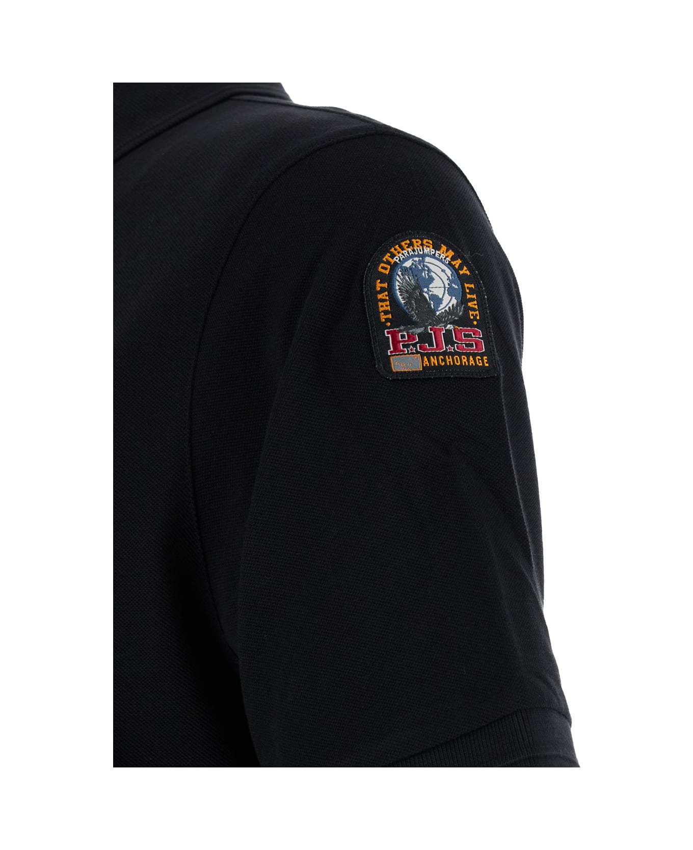 Parajumpers Black Polo Shirt In Cotton Man - Black