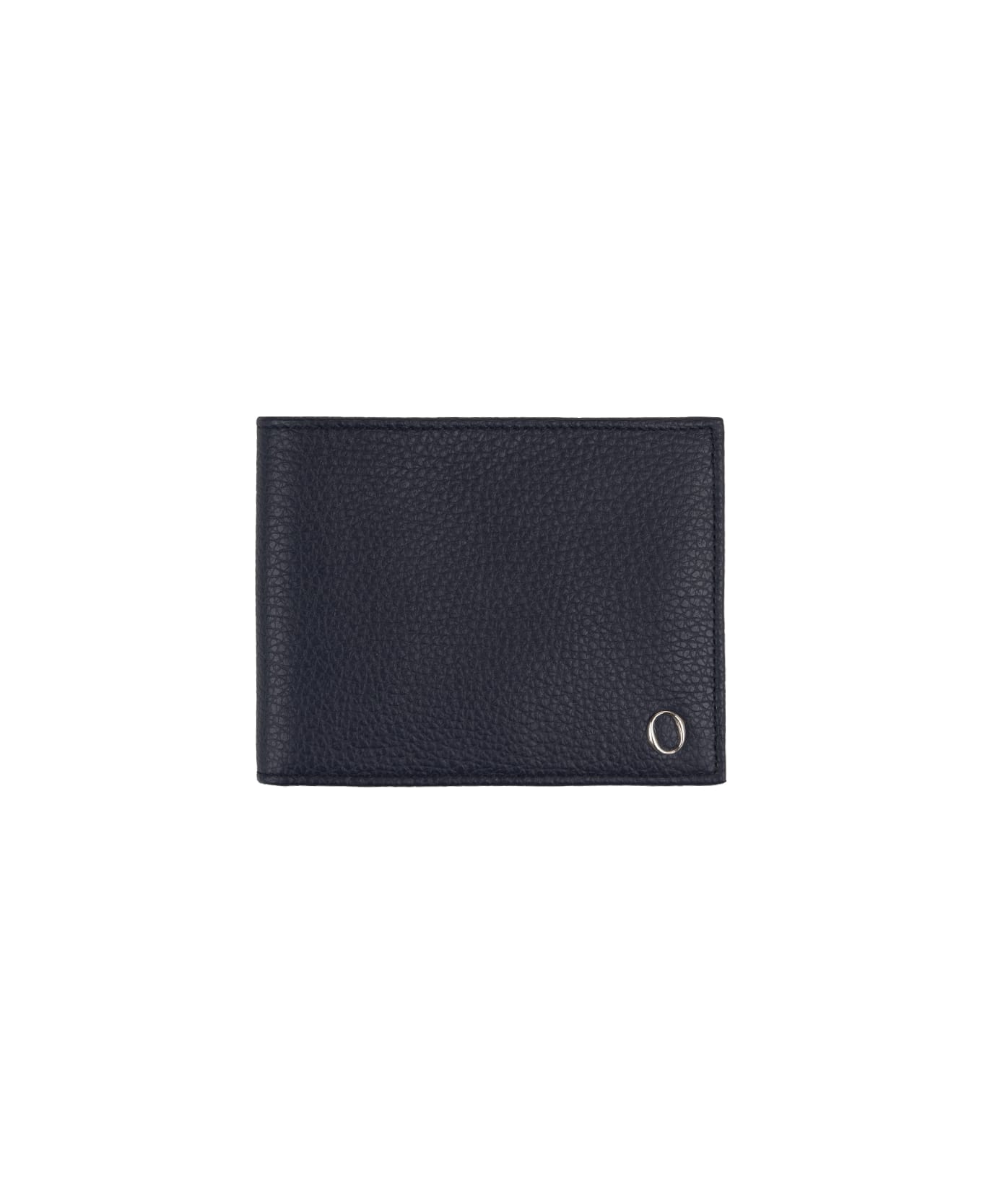 Orciani Navy Blue Micron Leather Wallet - Blue