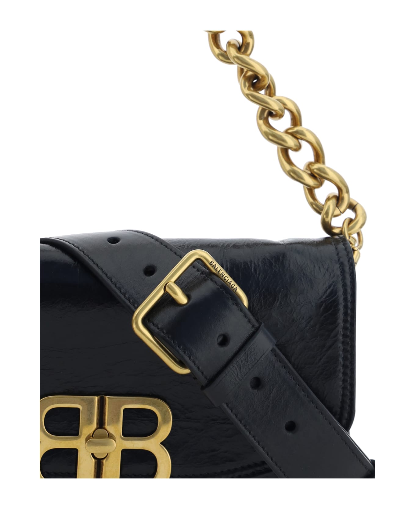 Balenciaga Bb Soft Flap Shoulder Bag - Black