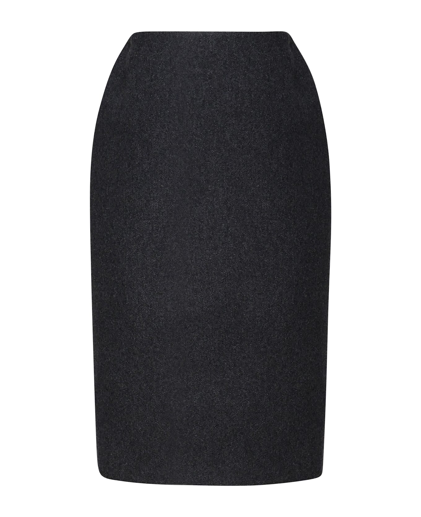 Miu Miu Longuette Skirt In Virgin Wool - Grey