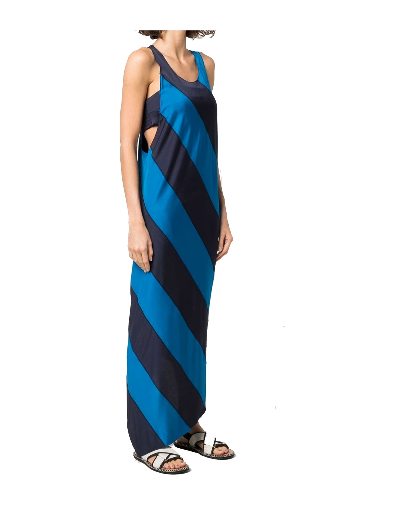 Marni Stripped Long Stripe Dress - Blue