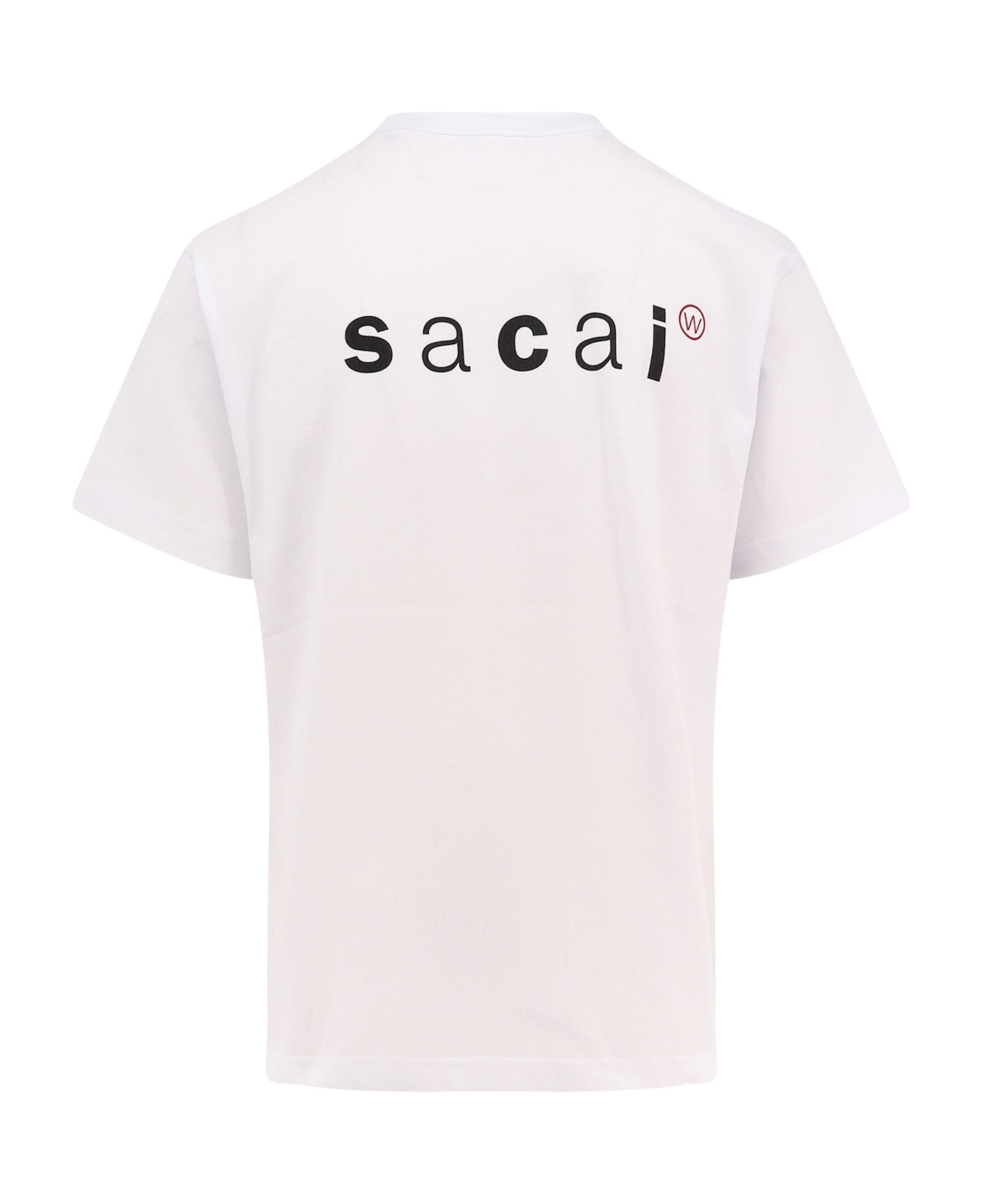 Sacai Cotton T-shirt With Logo On The Back - White