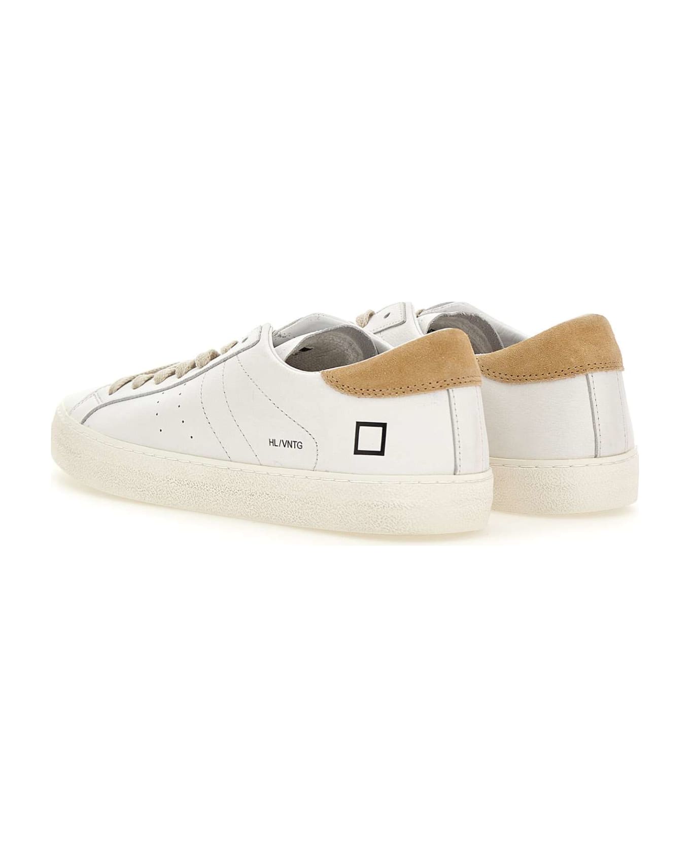 D.A.T.E. "hillow Vintage Calf" Leather Sneakers - WHITE スニーカー