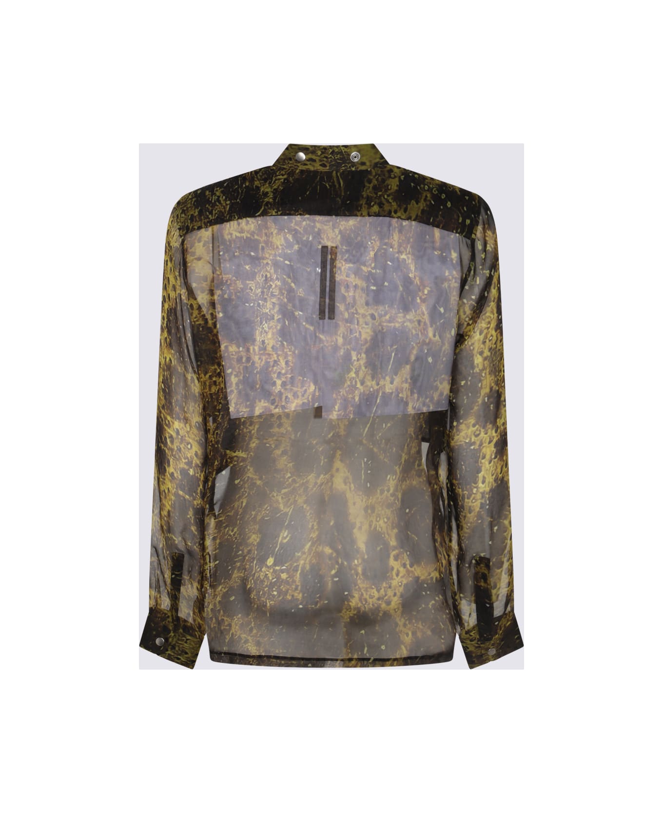 Rick Owens Yellow Silk Larry Fogpocket Shirt - ACID