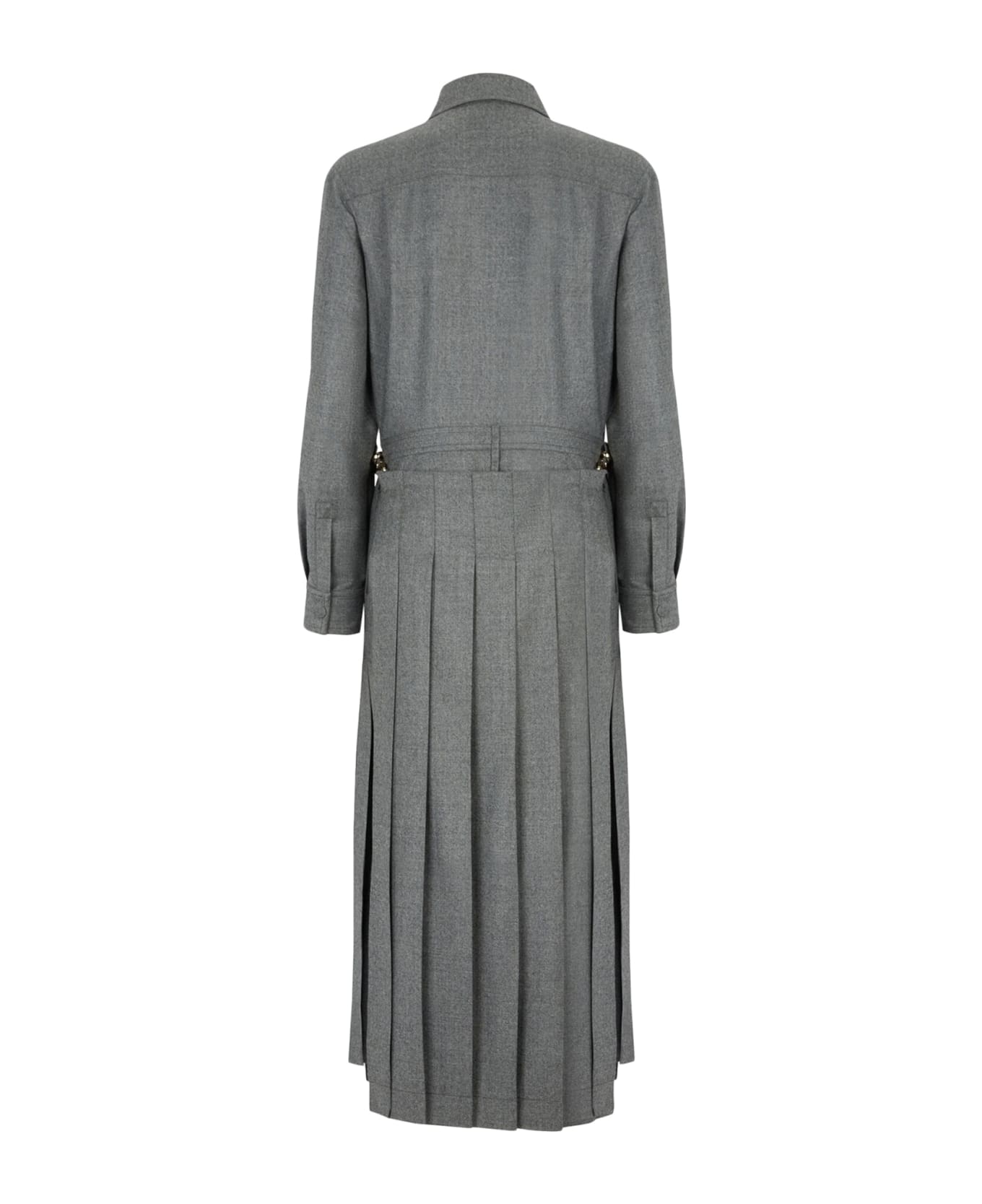 Fendi Dress Flattened Wool - Tdr Light Grey Melange ワンピース＆ドレス