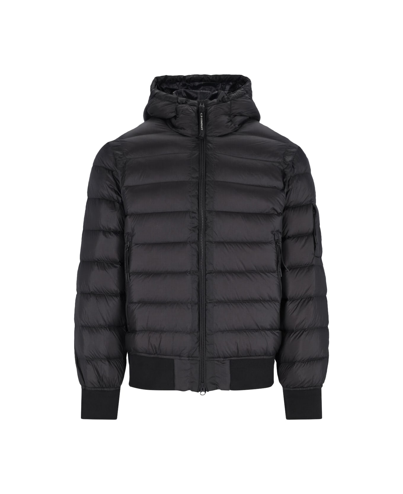 C.P. Company Hooded Full-zip Down Jacket - black