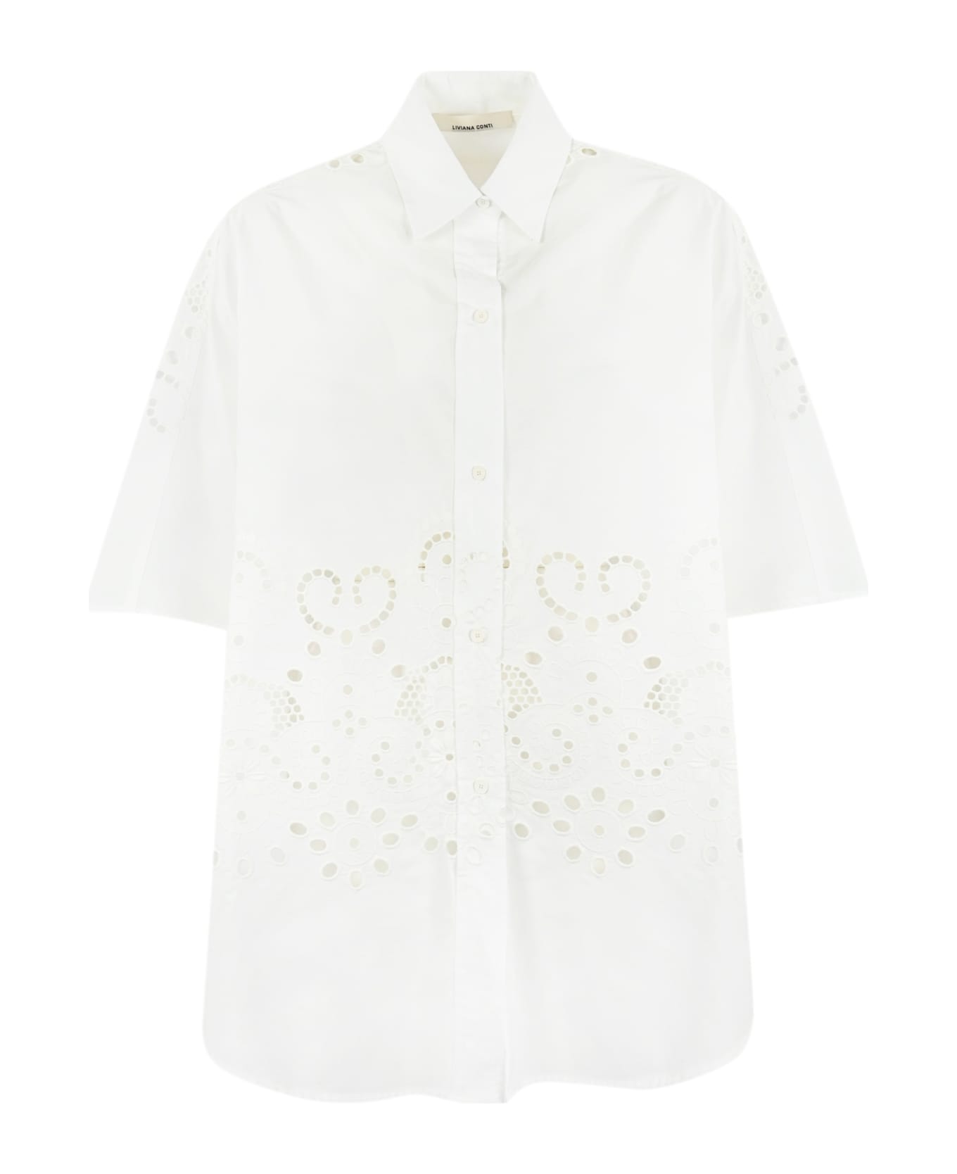 Liviana Conti Oversize Shirt In Sangallo - Bianco