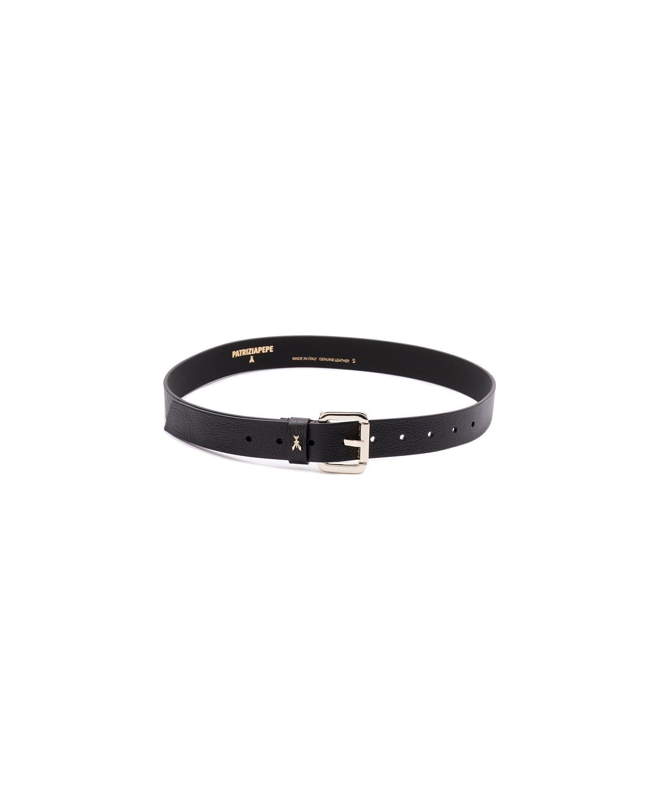 Patrizia Pepe Signature Buckle Belt - Black