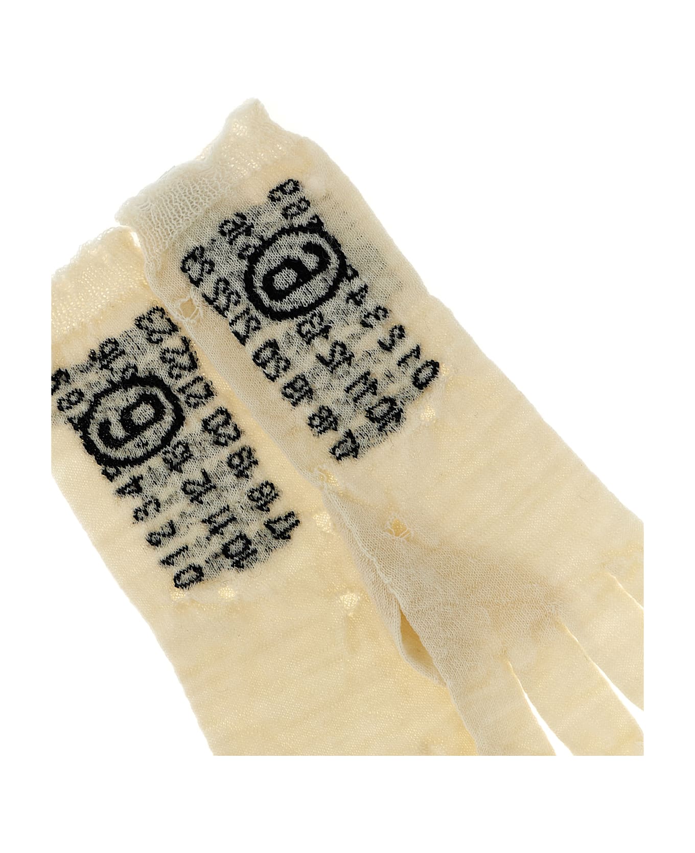 MM6 Maison Margiela 
numeric Signature Mm6
 Gloves - White/Black