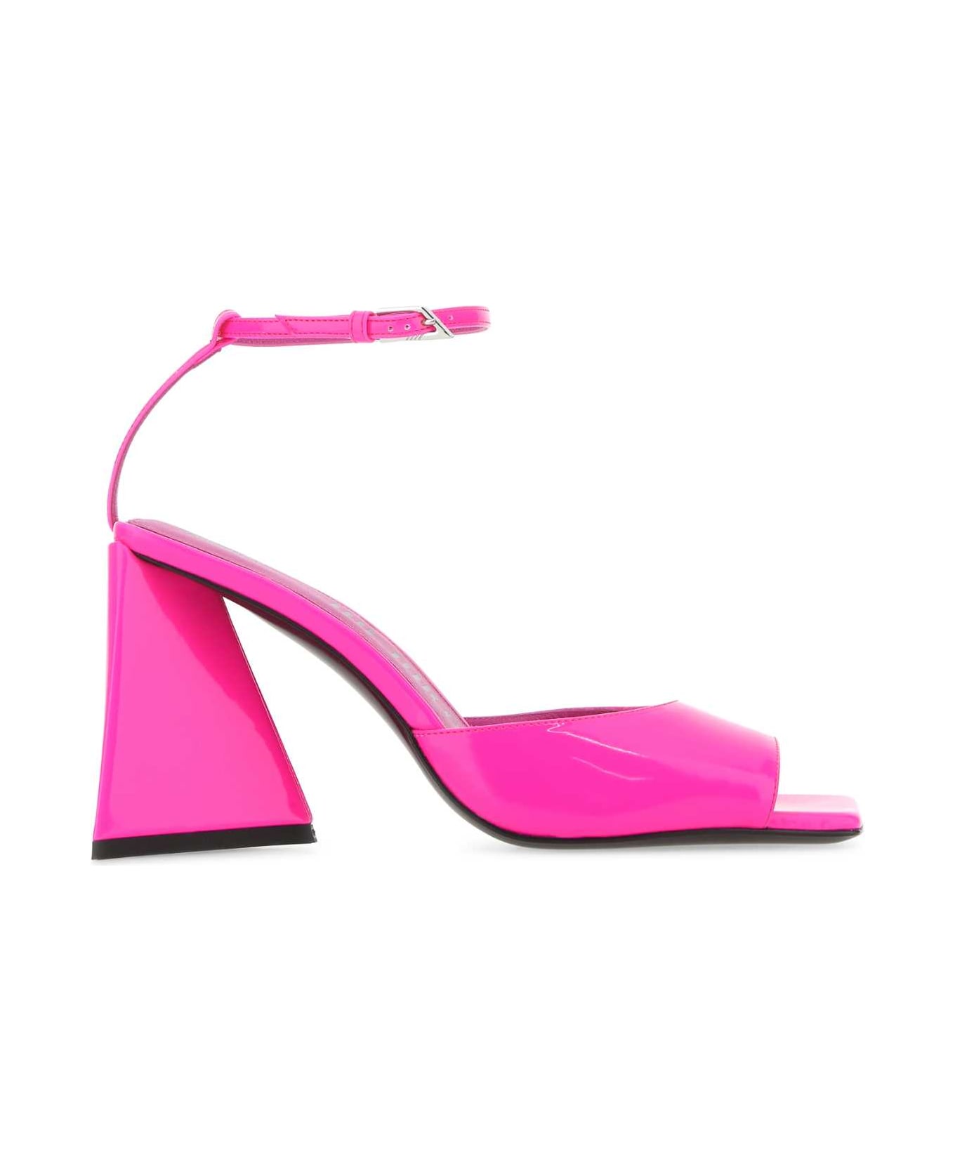 The Attico Fluo Pink Leather Piper Sandals - 168