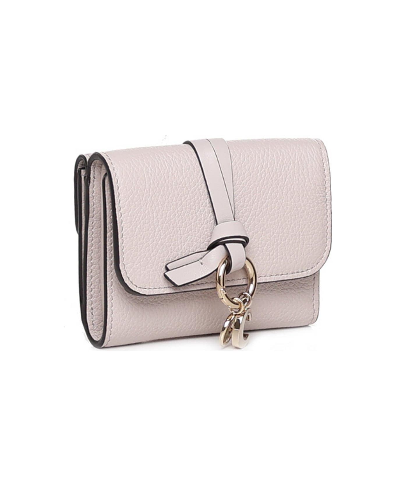 Chloé Logo Plaque Tri-fold Wallet - WILDGREY