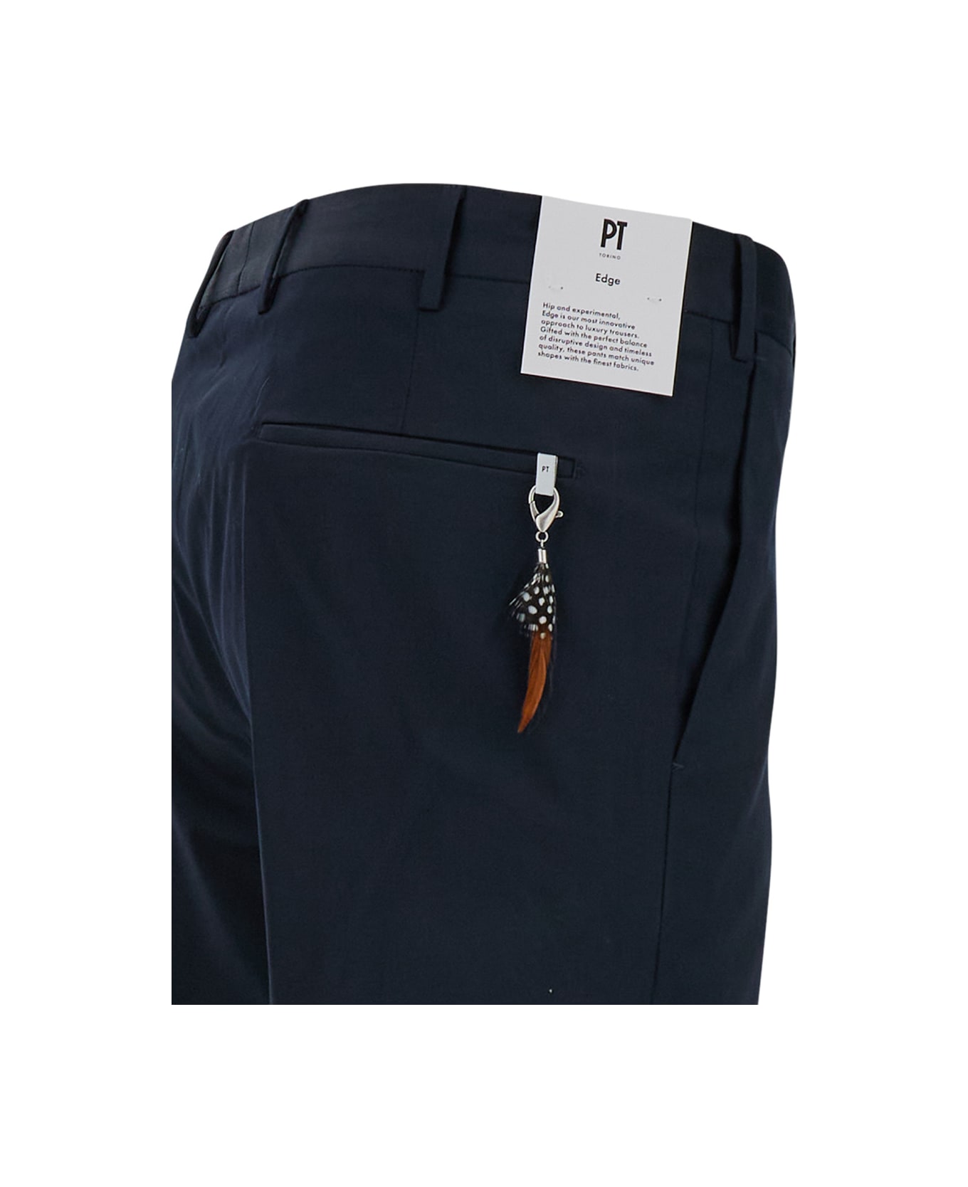 PT Torino Blu Slim Fit Trousers In Cotton Blend Man - Blu