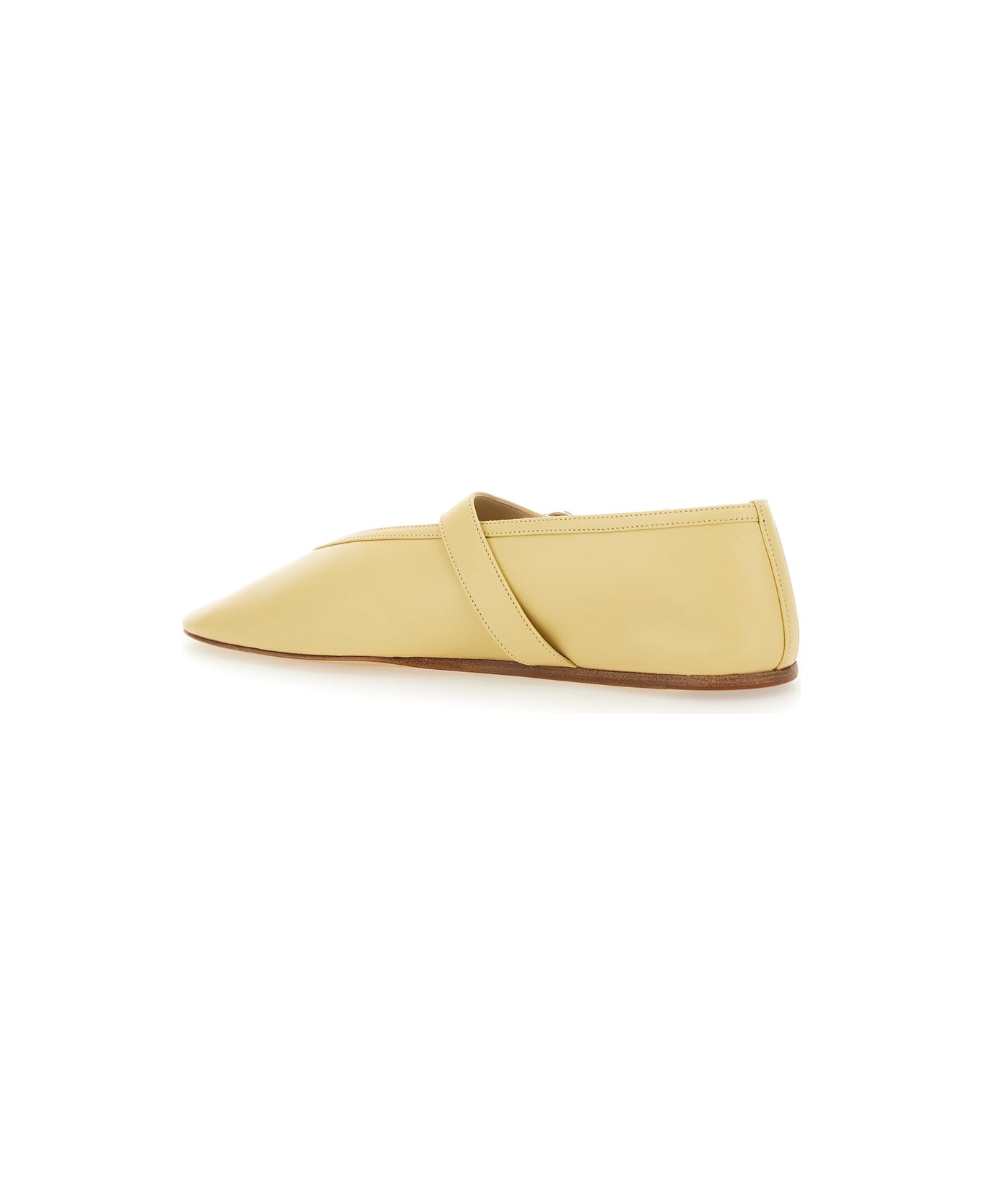 Le Monde Beryl 'stella' Beige Ballerinas With With Buckle Strap In Leather Woman - Beige