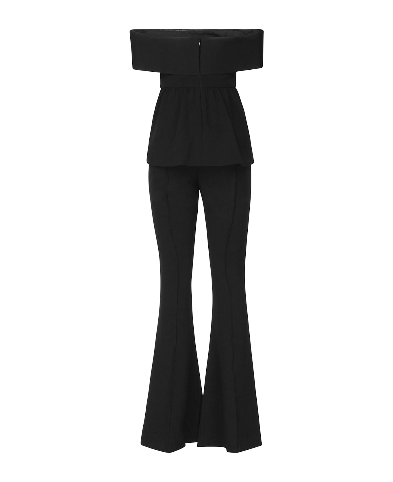 self-portrait One-piece Jumpsuit With Bare Shoulders - Black