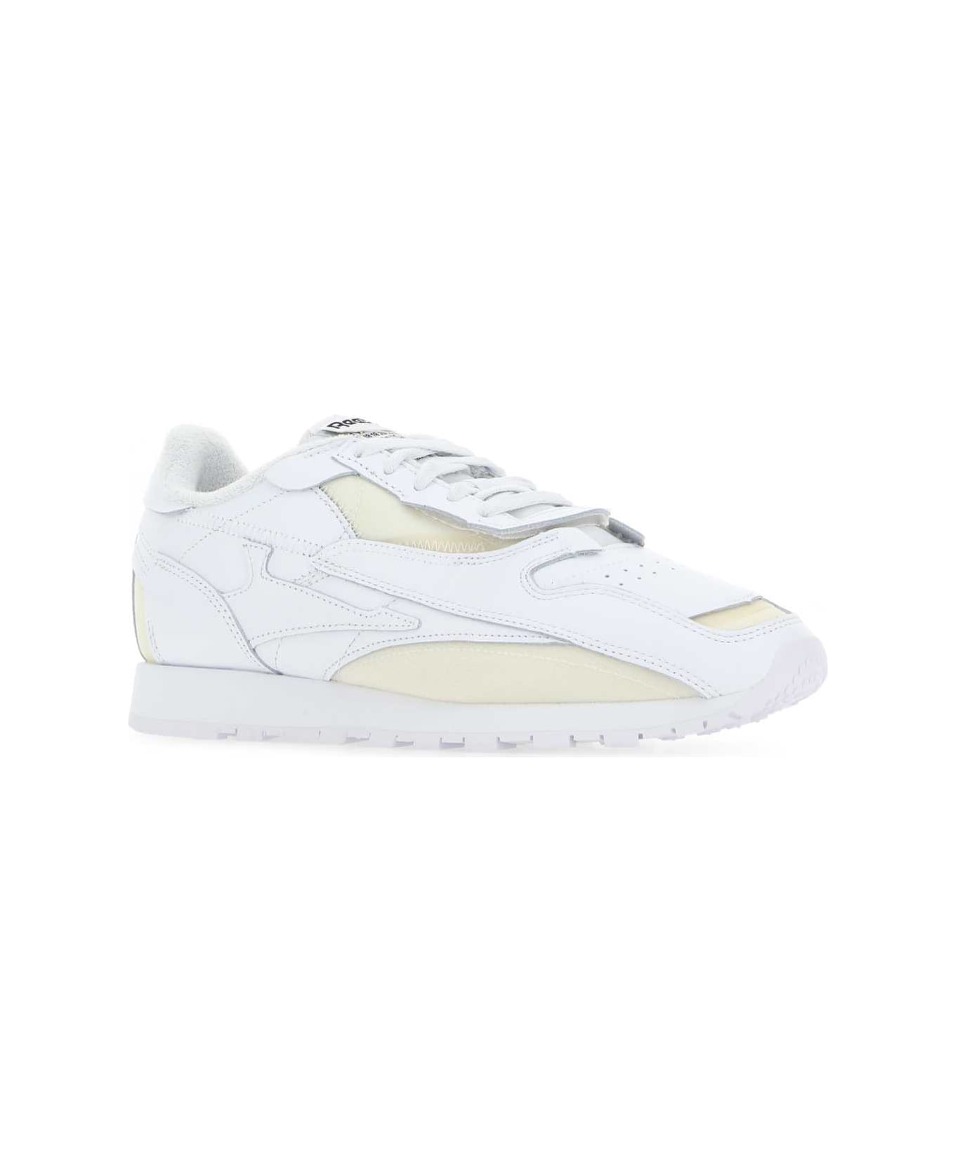 Reebok White Leather And Fabric Project 0 Cl Memory Of V2 Sneakers - T1003 スニーカー