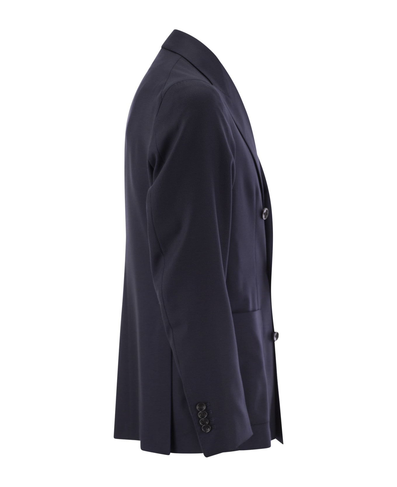 Tagliatore Double-breasted Cashmere Jacket - Blue