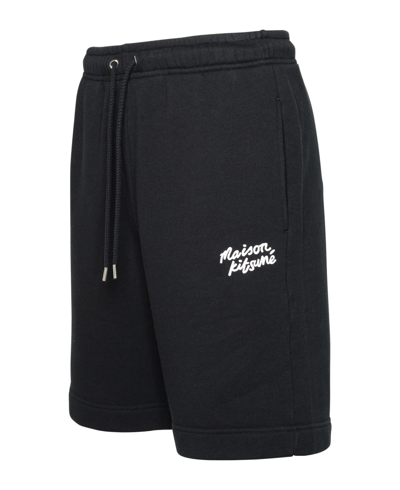 Maison Kitsuné Black Cotton Bermuda Shorts - Black