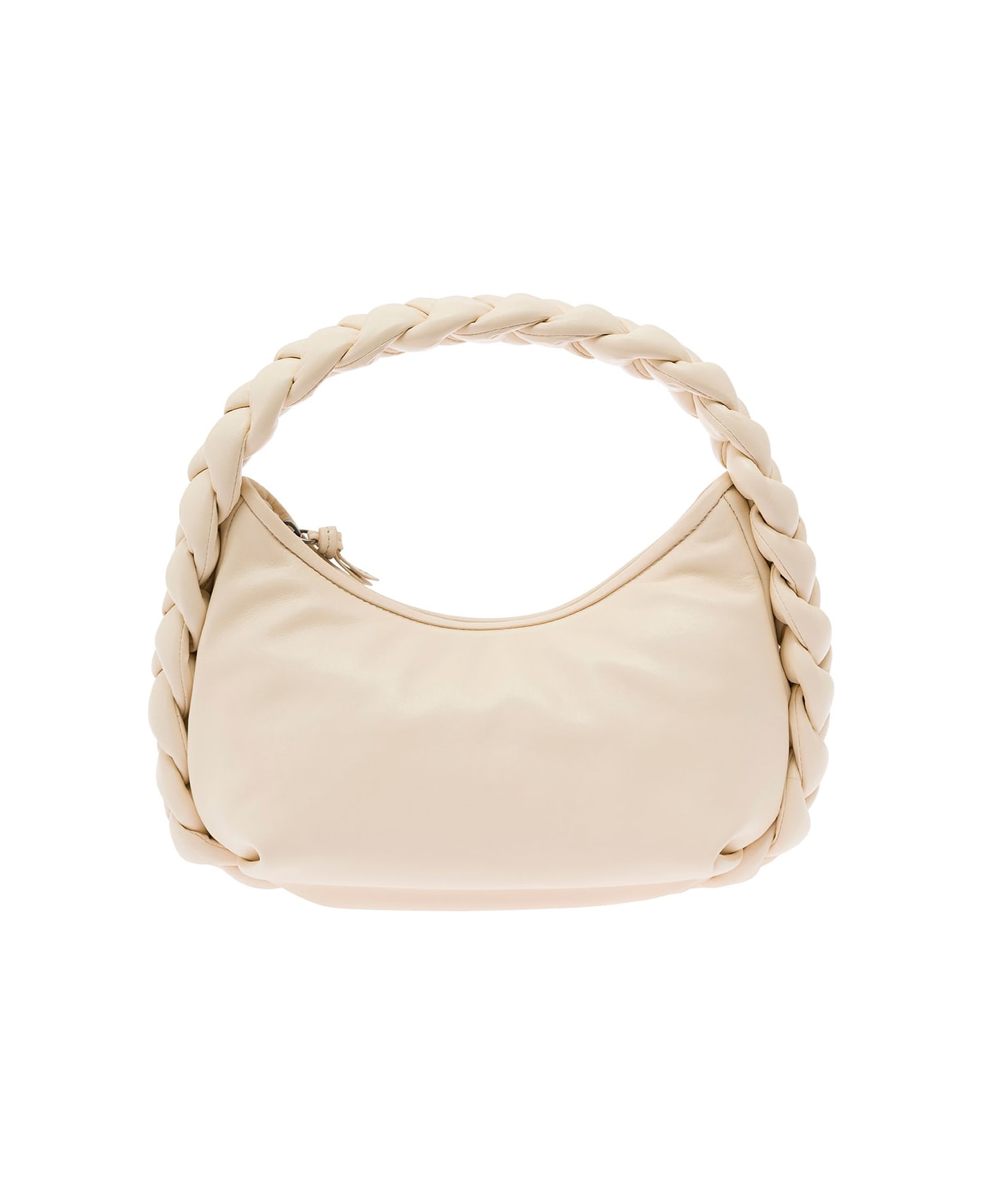 Hereu 'espiga' White Handbag With Woven Handle In Leather Woman - White トートバッグ