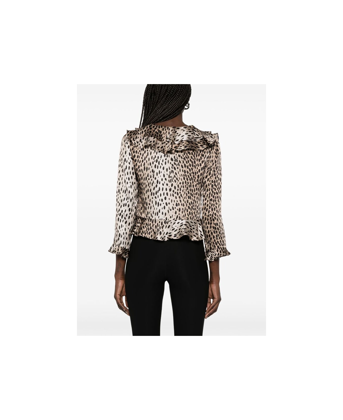 RIXO Top - BROWN/BLACK