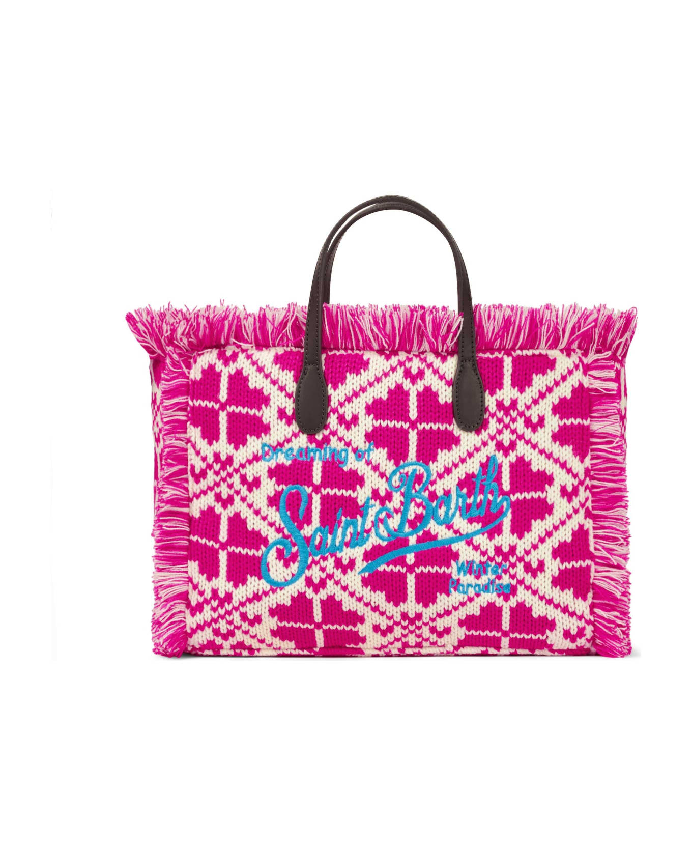 MC2 Saint Barth Colette Wooly Handbag With Fair Isle Pattern - PINK