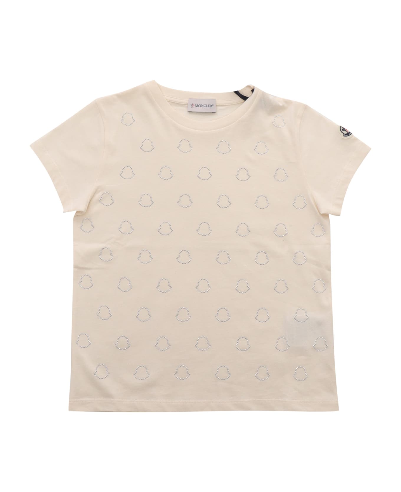 Moncler T-shirt With Logo - CREAM Tシャツ＆ポロシャツ