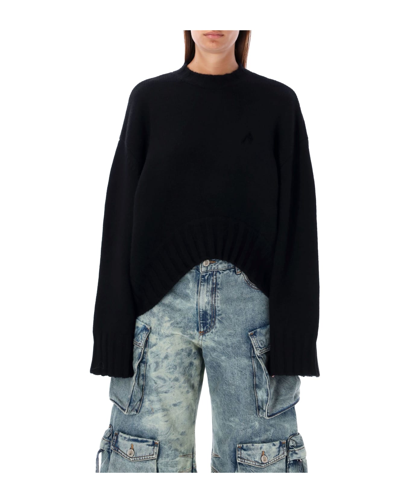 The Attico Black Wool Blend Sweater - BLACK