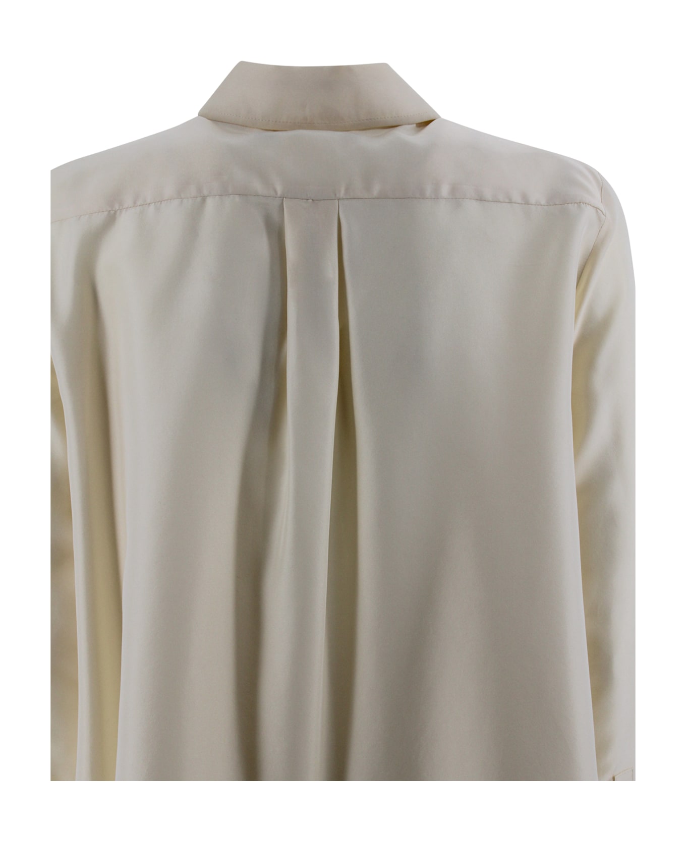 Weekend Max Mara Washed Silk Shirt-ecru - Beige