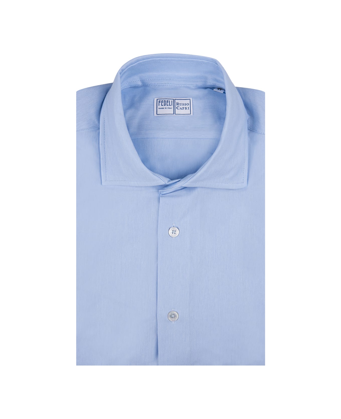 Fedeli Light Blue Strech Shirt - Blue