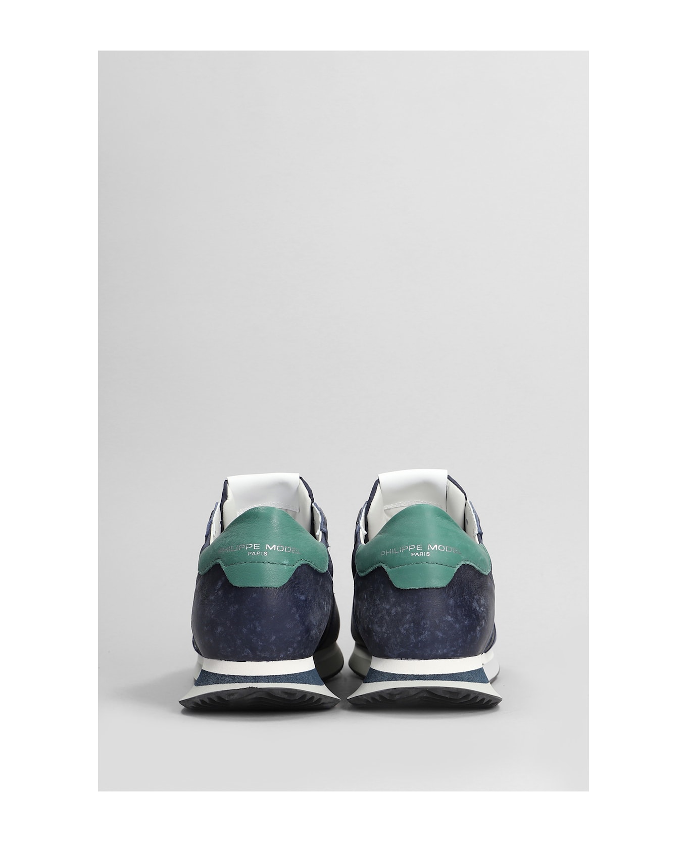 Philippe Model Trpx Low Sneakers In Blue Leather And Fabric - blue